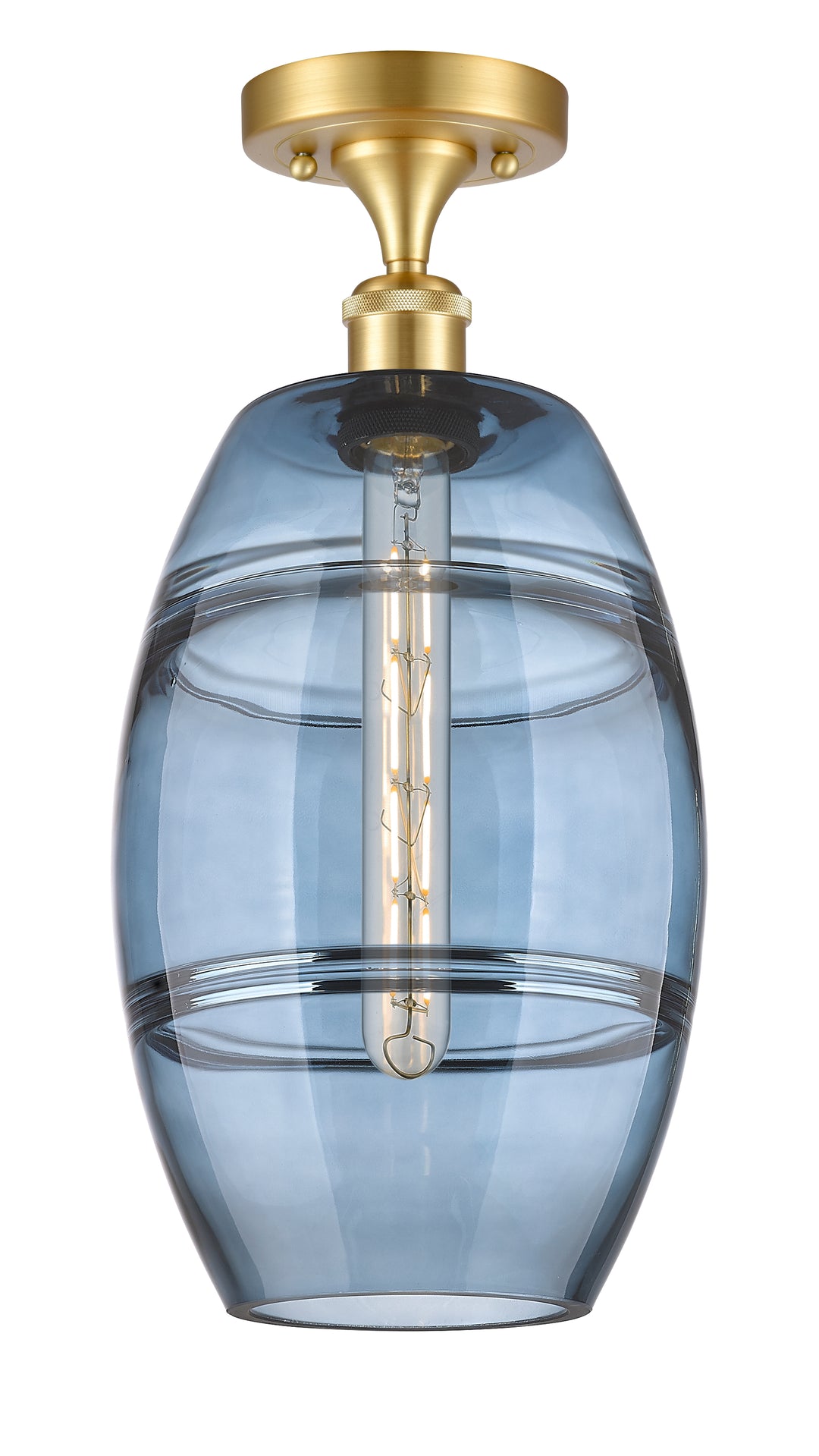 Innovations Lighting Vaz 8" Semi-Flush Mount - Satin Gold