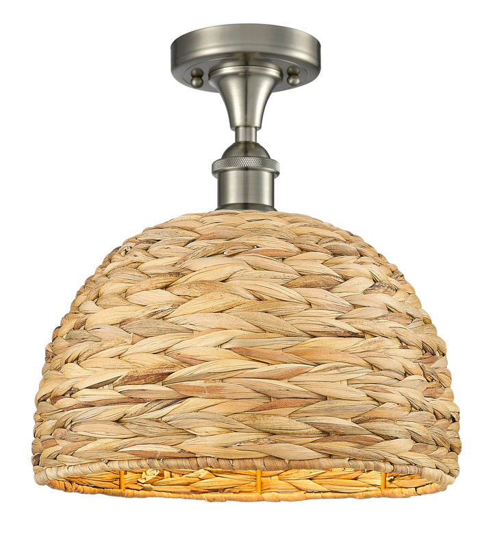 Innovations Lighting Woven Rattan 12" Semi-Flush Mount