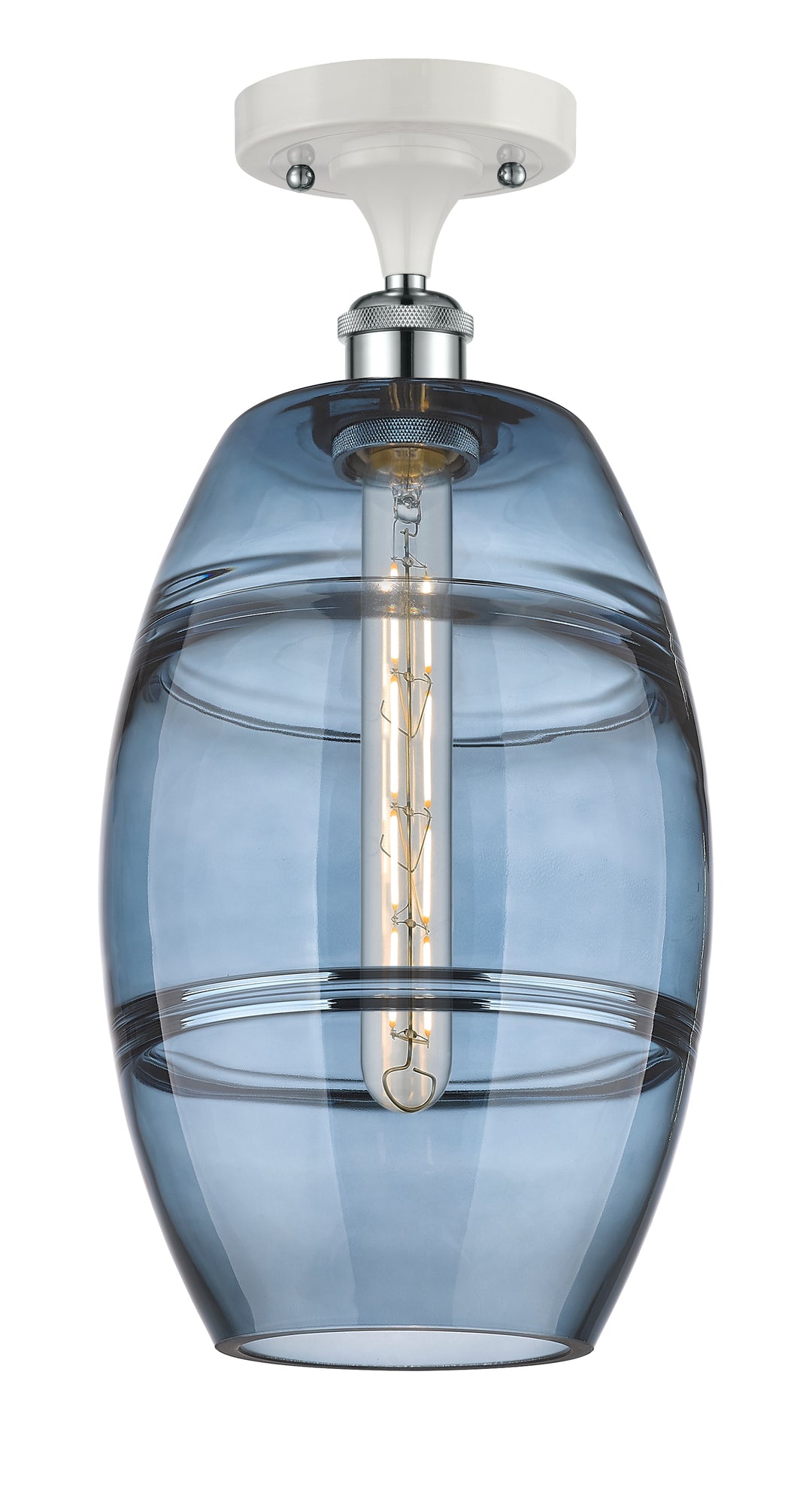 Innovations Lighting Vaz 8" Semi-Flush Mount - White Polished Chrome