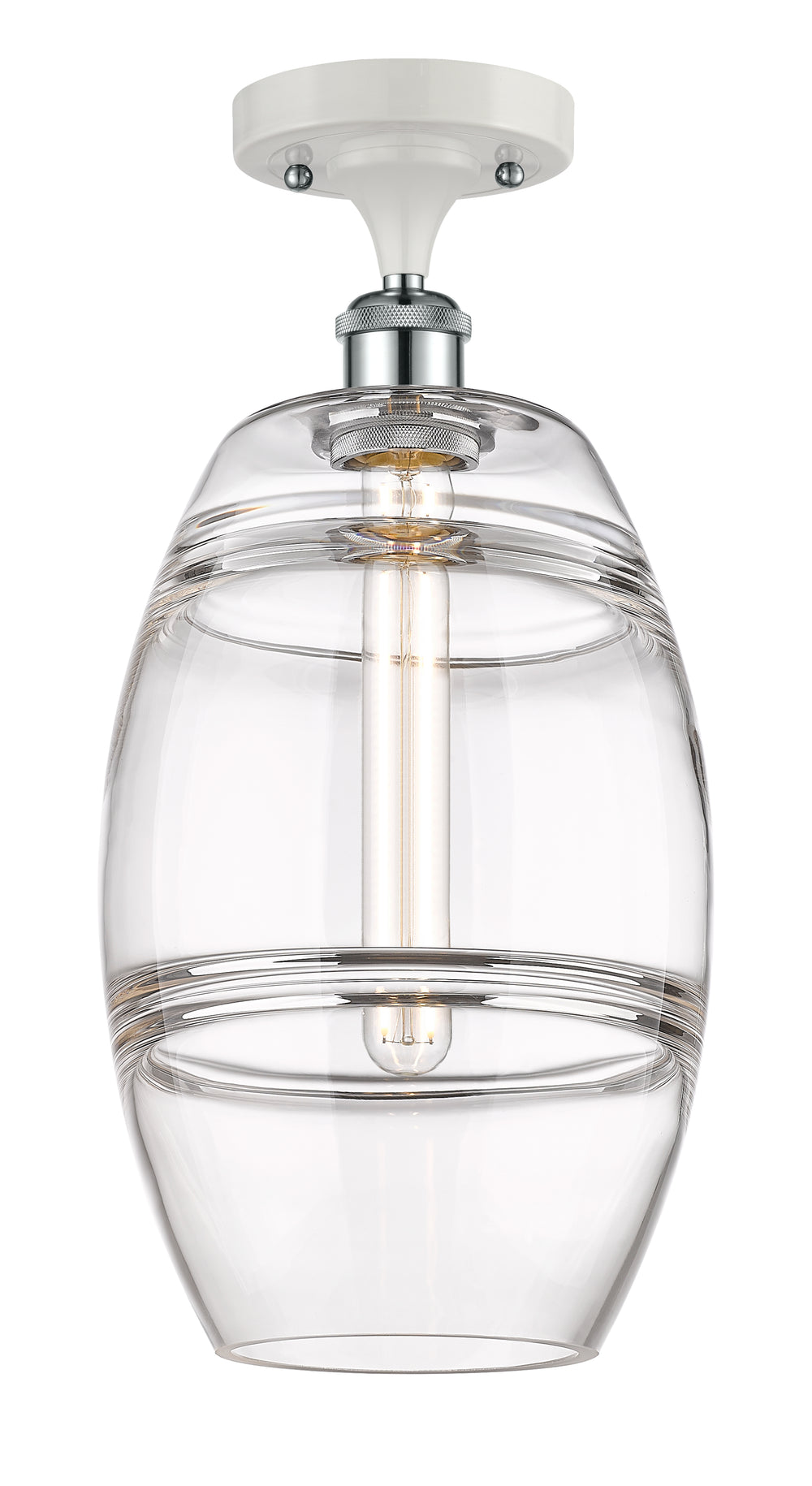 Innovations Lighting Vaz 8" Semi-Flush Mount - White Polished Chrome