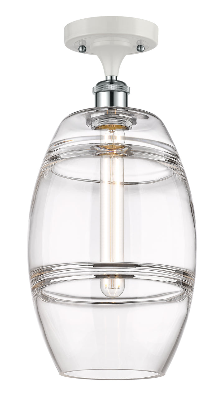 Innovations Lighting Vaz 8" Semi-Flush Mount - White Polished Chrome