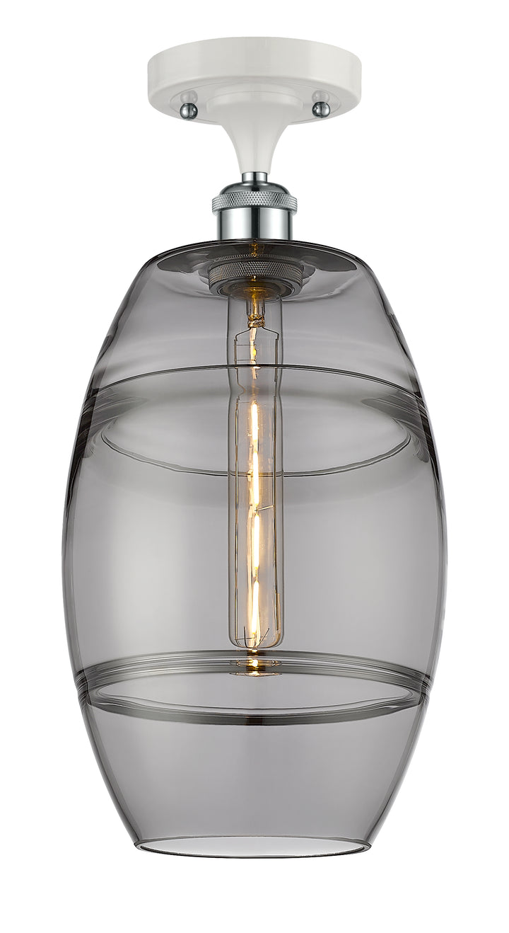 Innovations Lighting Vaz 8" Semi-Flush Mount - White Polished Chrome