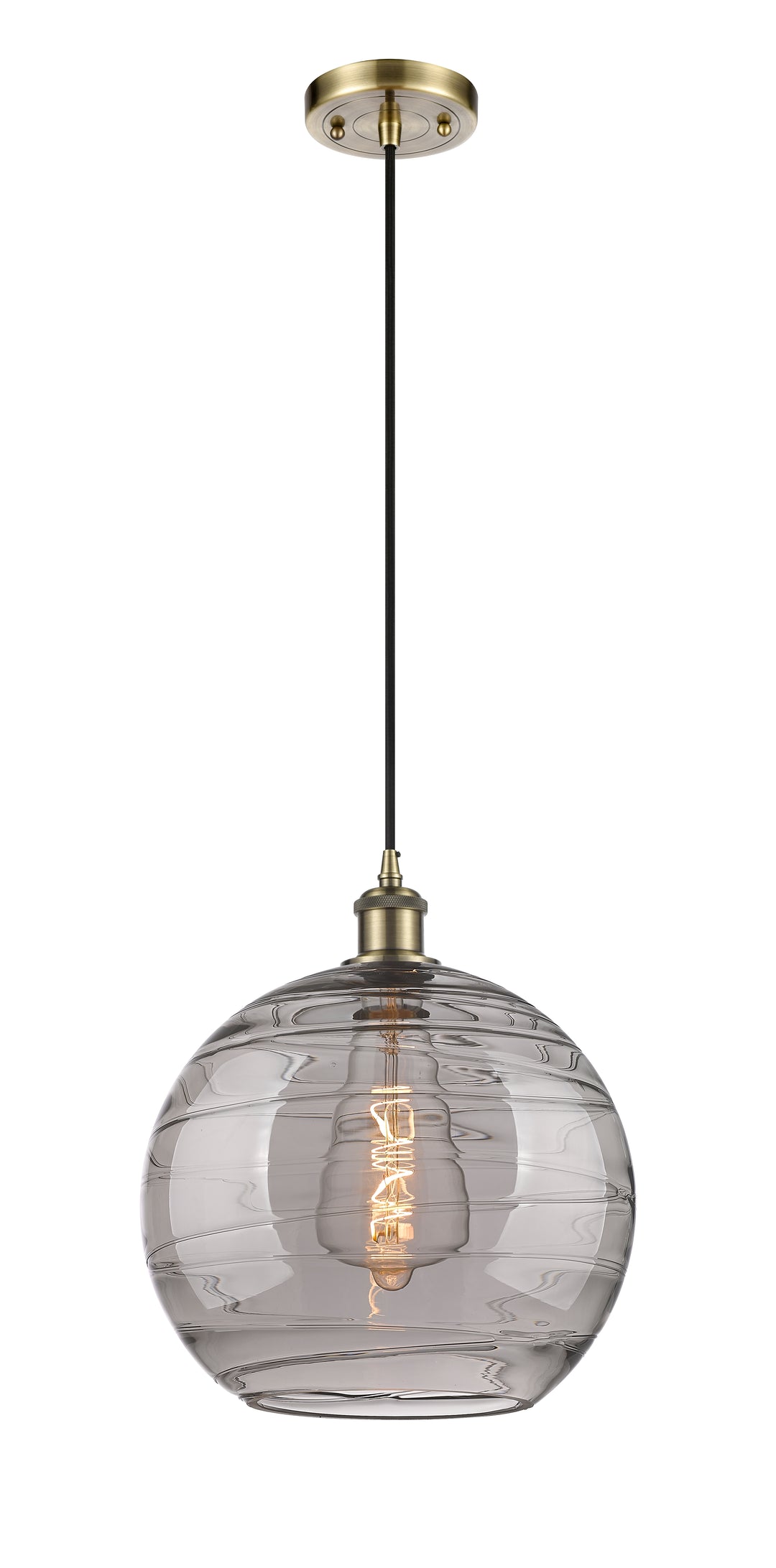 Innovations Lighting Athens Deco Swirl 12" Mini Pendant - Antique Brass Mini-Pendants Innovations Lighting   