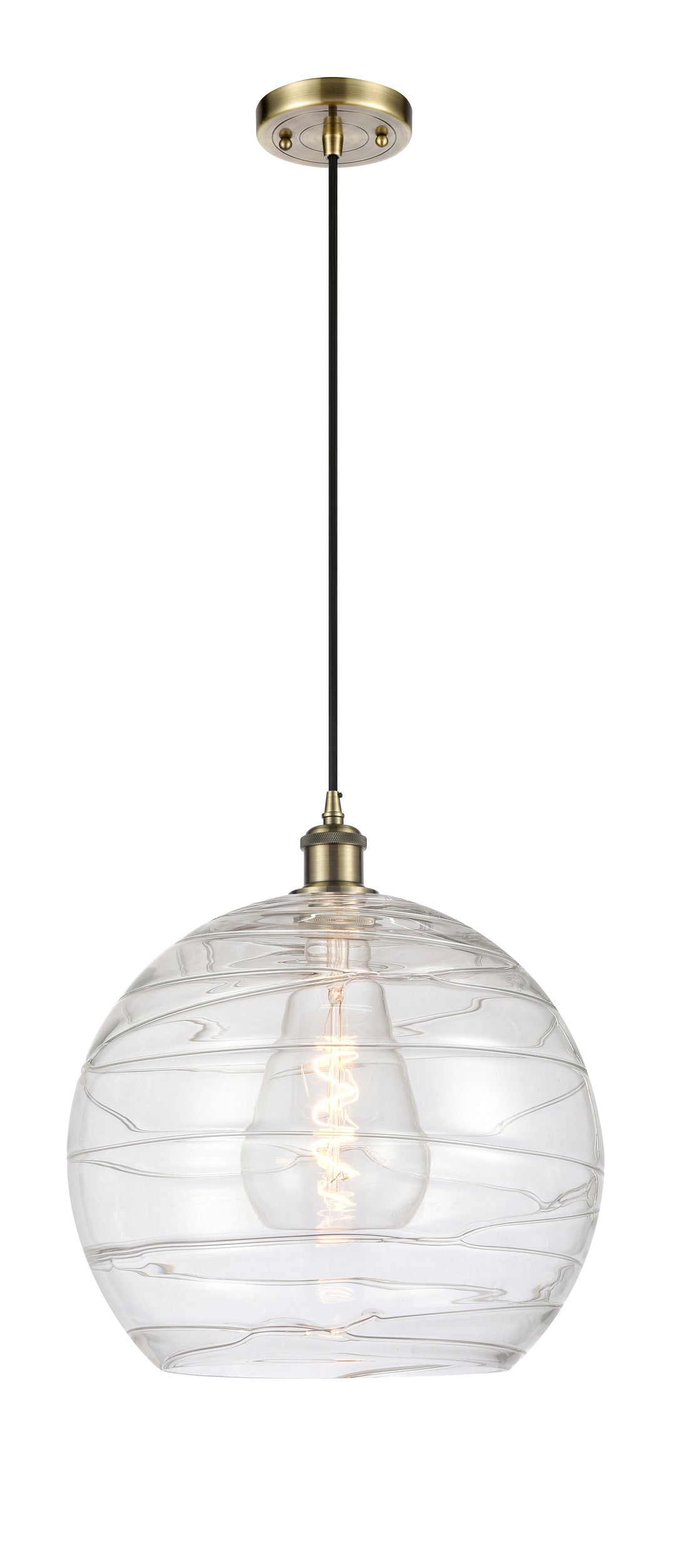 Innovations Lighting Athens Deco Swirl 14" Pendant - Antique Brass