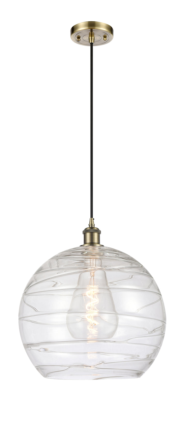 Innovations Lighting Athens Deco Swirl 14" Pendant - Antique Brass