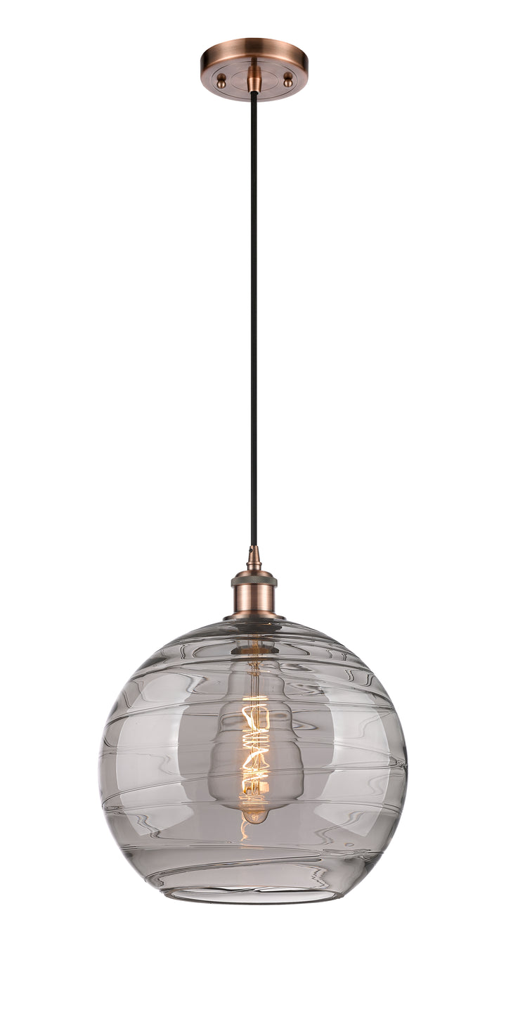 Innovations Lighting Athens Deco Swirl 12" Mini Pendant - Antique Copper Mini-Pendants Innovations Lighting   