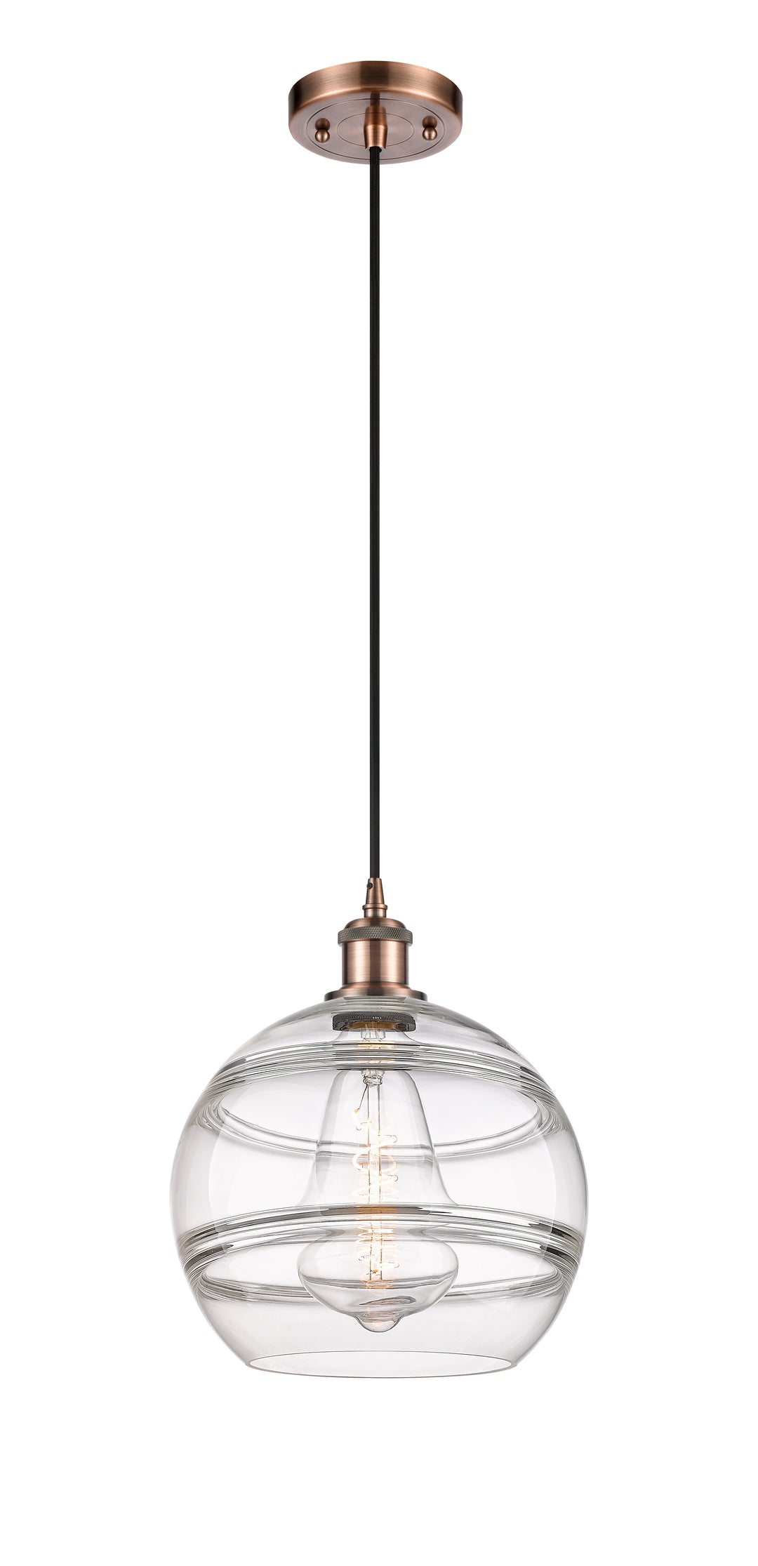 Innovations Lighting Rochester 10" Mini Pendant - Antique Copper Mini-Pendants Innovations Lighting   