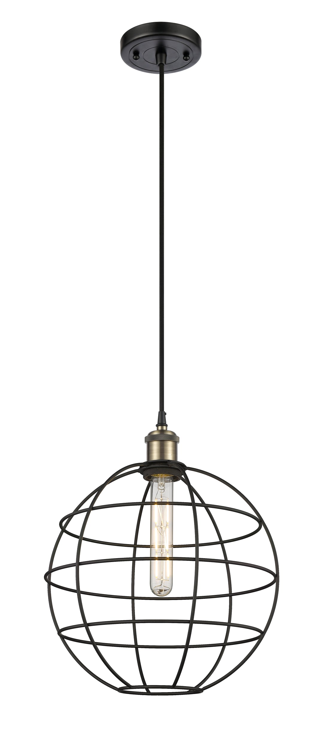 Innovations Lighting Lake Placid 12" Mini Pendant - Black Antique Brass