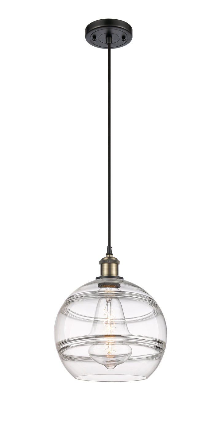 Innovations Lighting Rochester 10" Mini Pendant - Black Antique Brass Mini-Pendants Innovations Lighting   