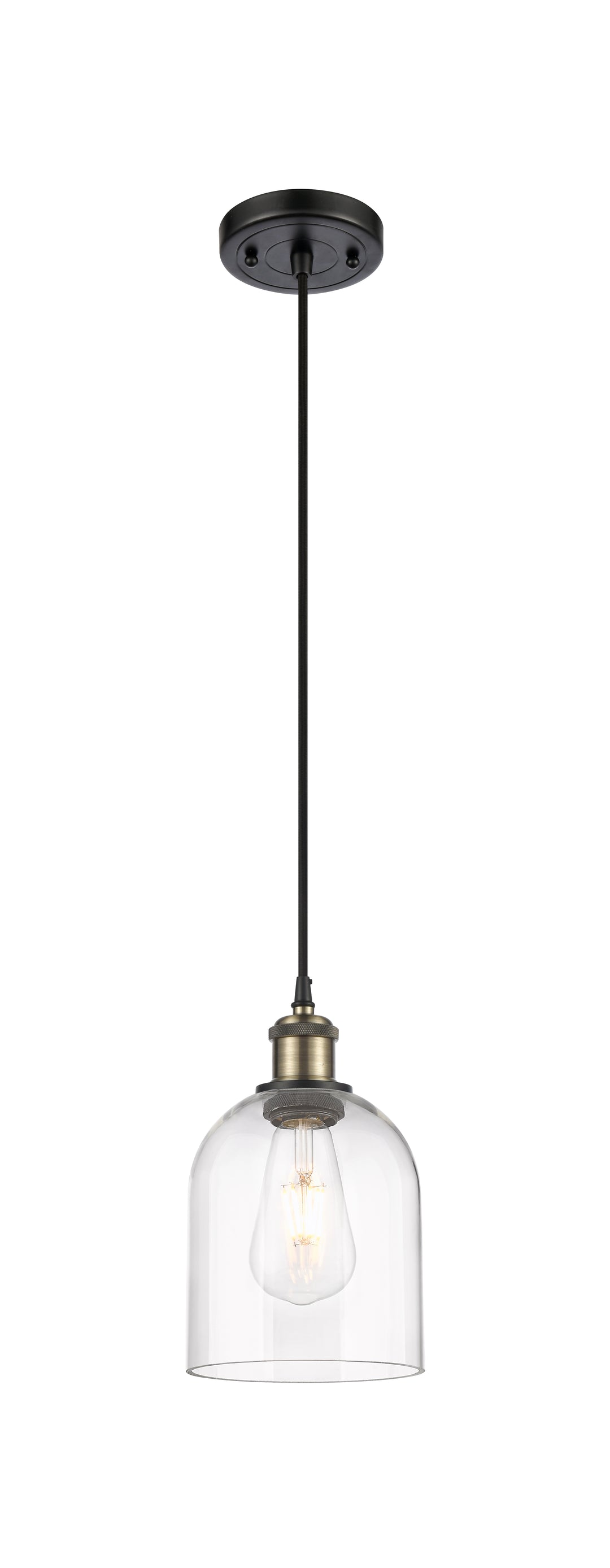 Innovations Lighting Bella 6" Mini Pendant - Black Antique Brass Mini-Pendants Innovations Lighting   