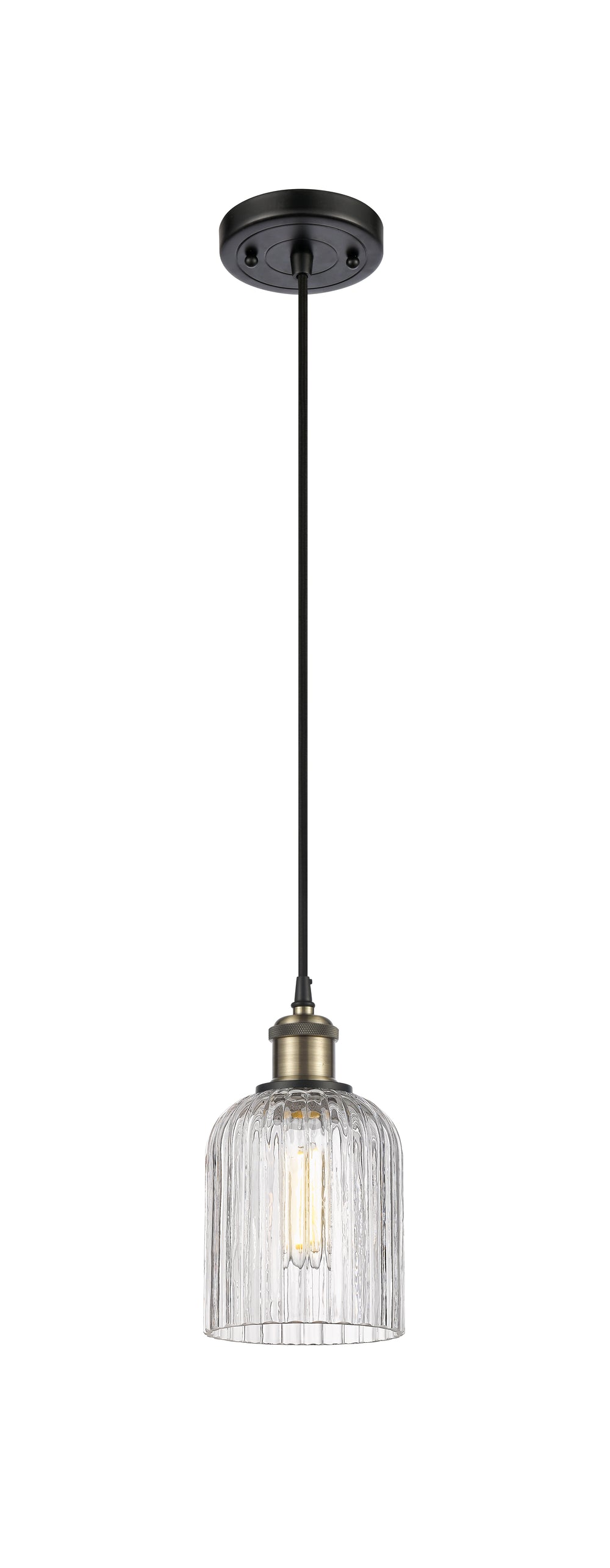 Innovations Lighting Bridal Veil 5" Mini Pendant - Black Antique Brass Mini-Pendants Innovations Lighting   