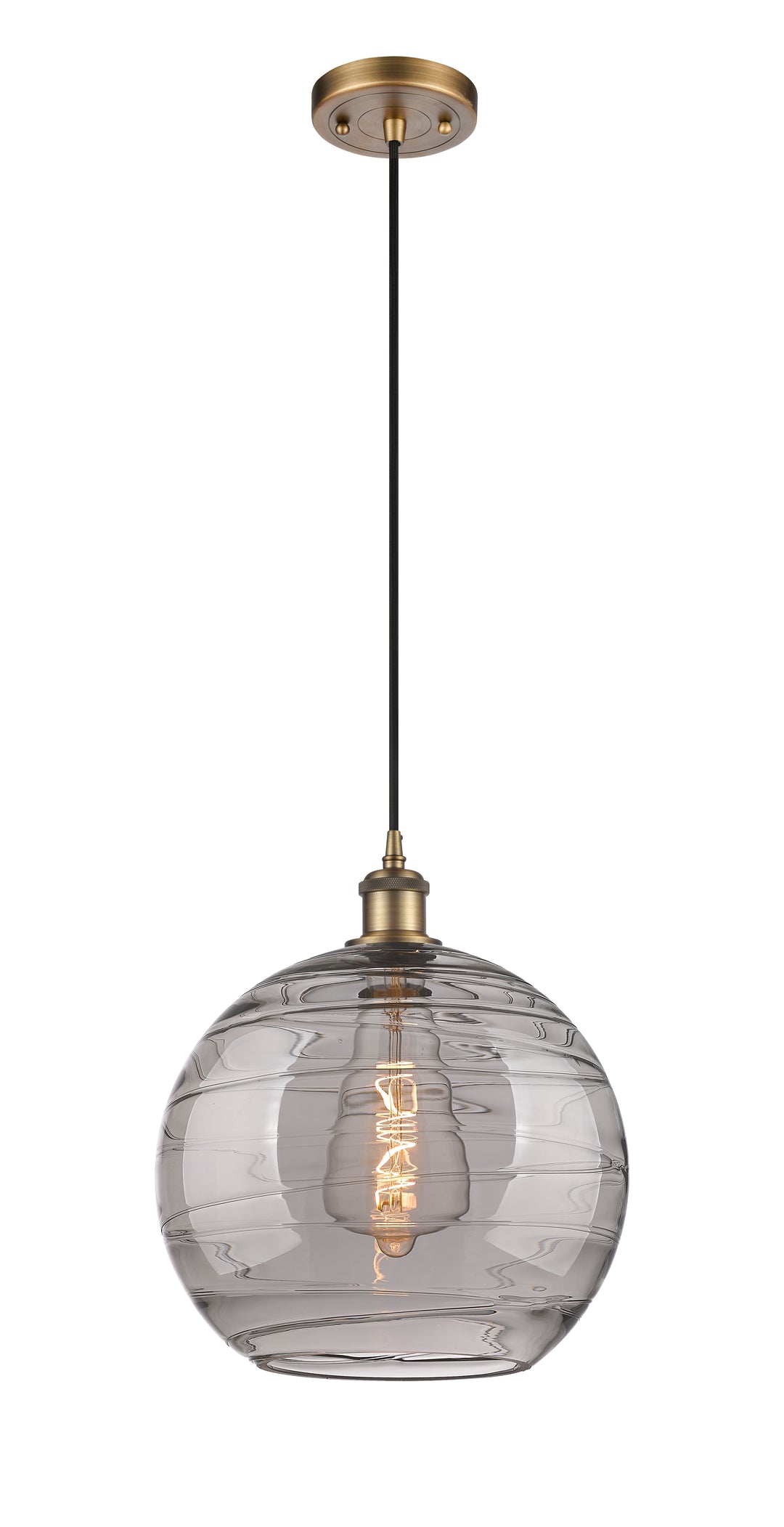 Innovations Lighting Athens Deco Swirl 12" Mini Pendant - Brushed Brass Mini-Pendants Innovations Lighting   