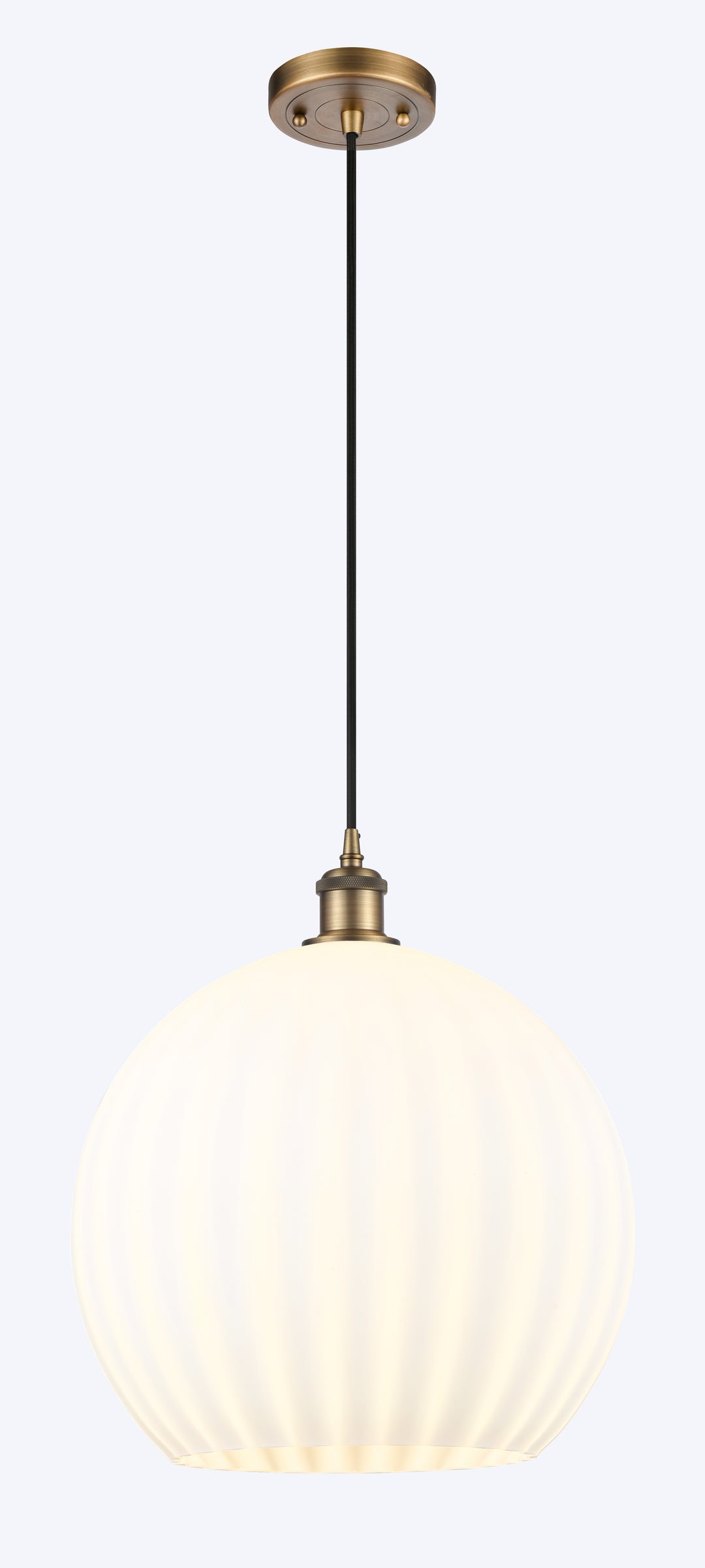 Innovations Lighting White Venetian 14" Pendant - Brushed Brass