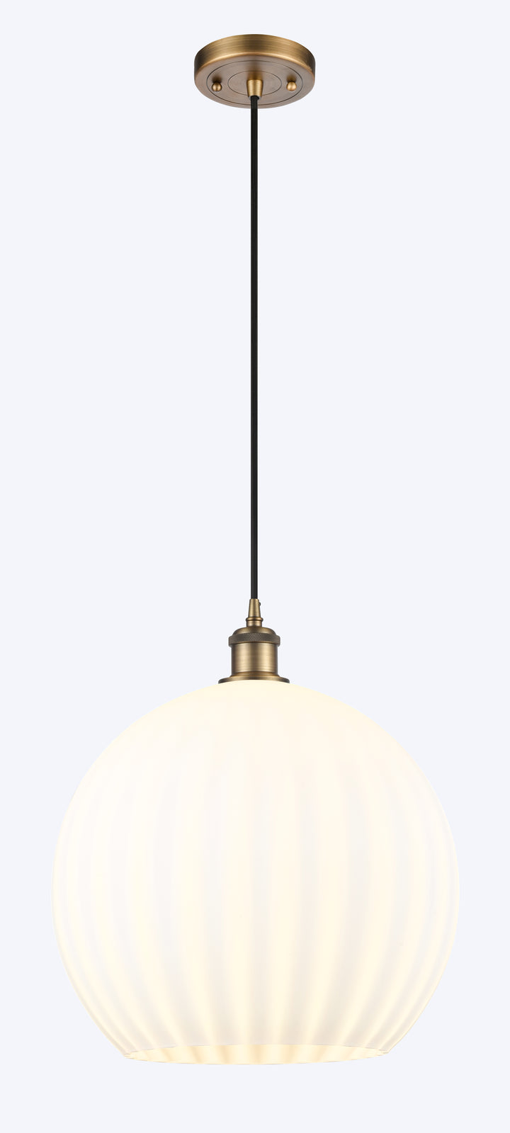 Innovations Lighting White Venetian 14" Pendant - Brushed Brass