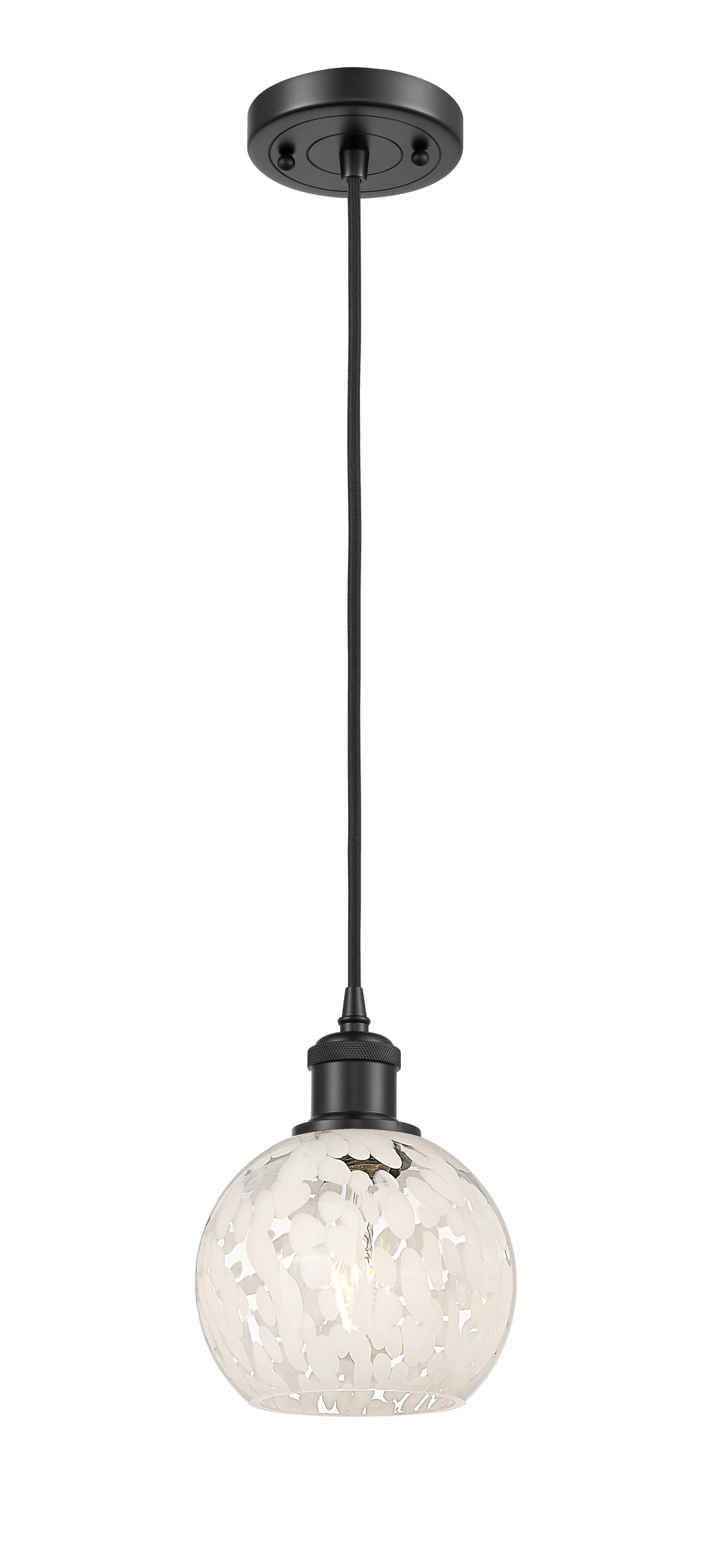 Innovations Lighting White Mouchette 6" Mini Pendant - Matte Black