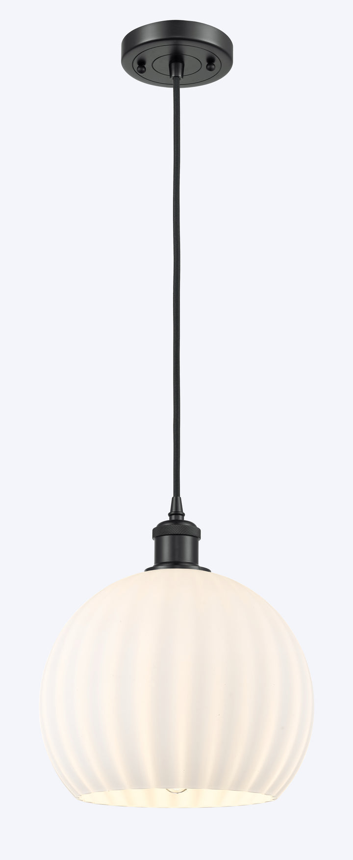 Innovations Lighting White Venetian 10" Mini Pendant - Matte Black Mini-Pendants Innovations Lighting   