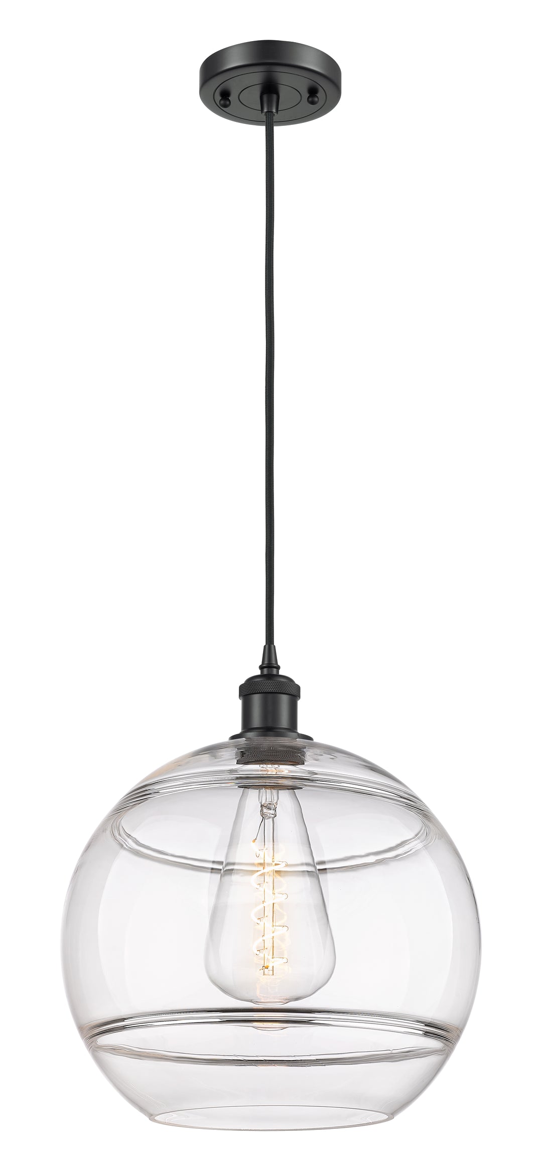 Innovations Lighting Rochester 12" Mini Pendant - Matte Black Mini-Pendants Innovations Lighting   