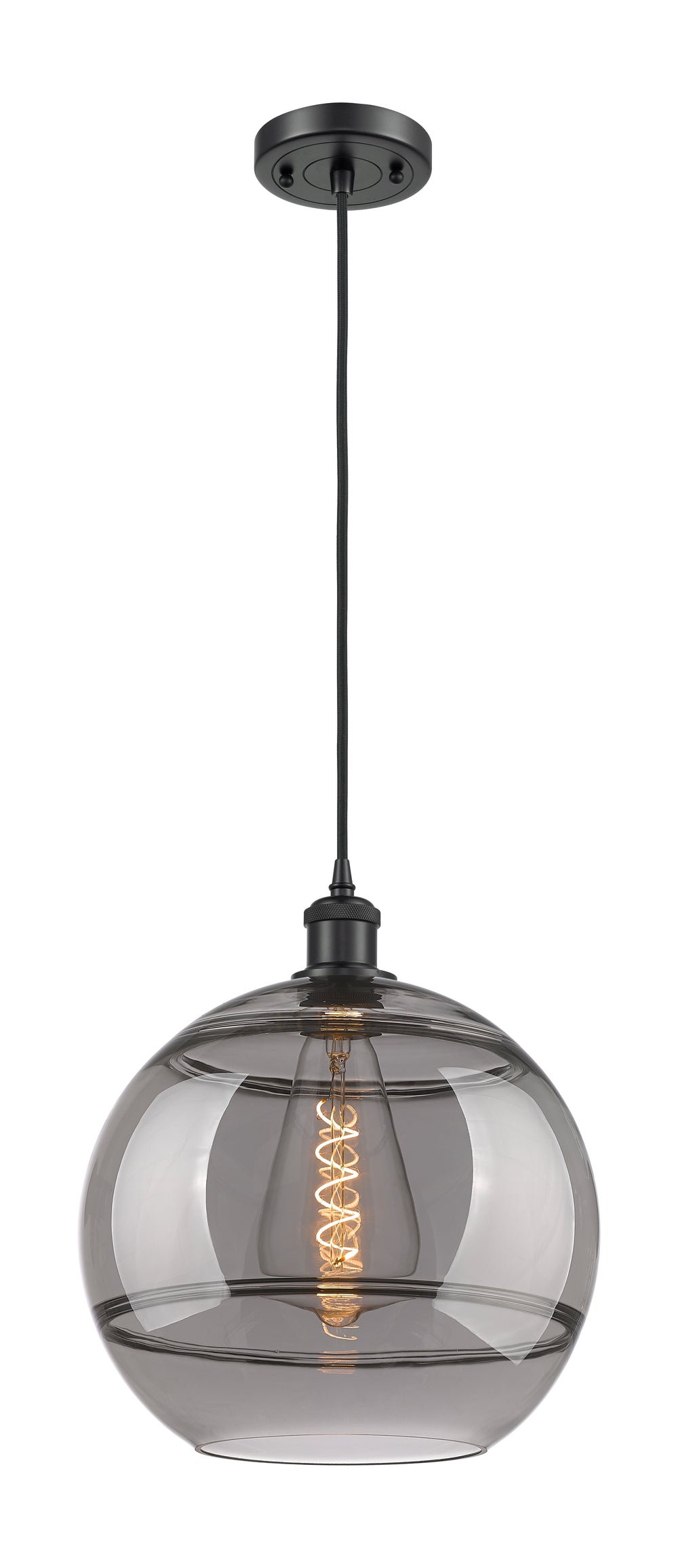 Innovations Lighting Rochester 12" Mini Pendant - Matte Black Mini-Pendants Innovations Lighting   