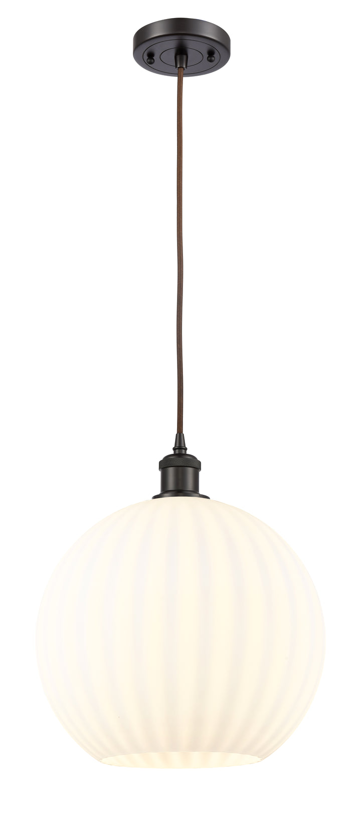 Innovations Lighting White Venetian 12" Mini Pendant - Oil Rubbed Bronze