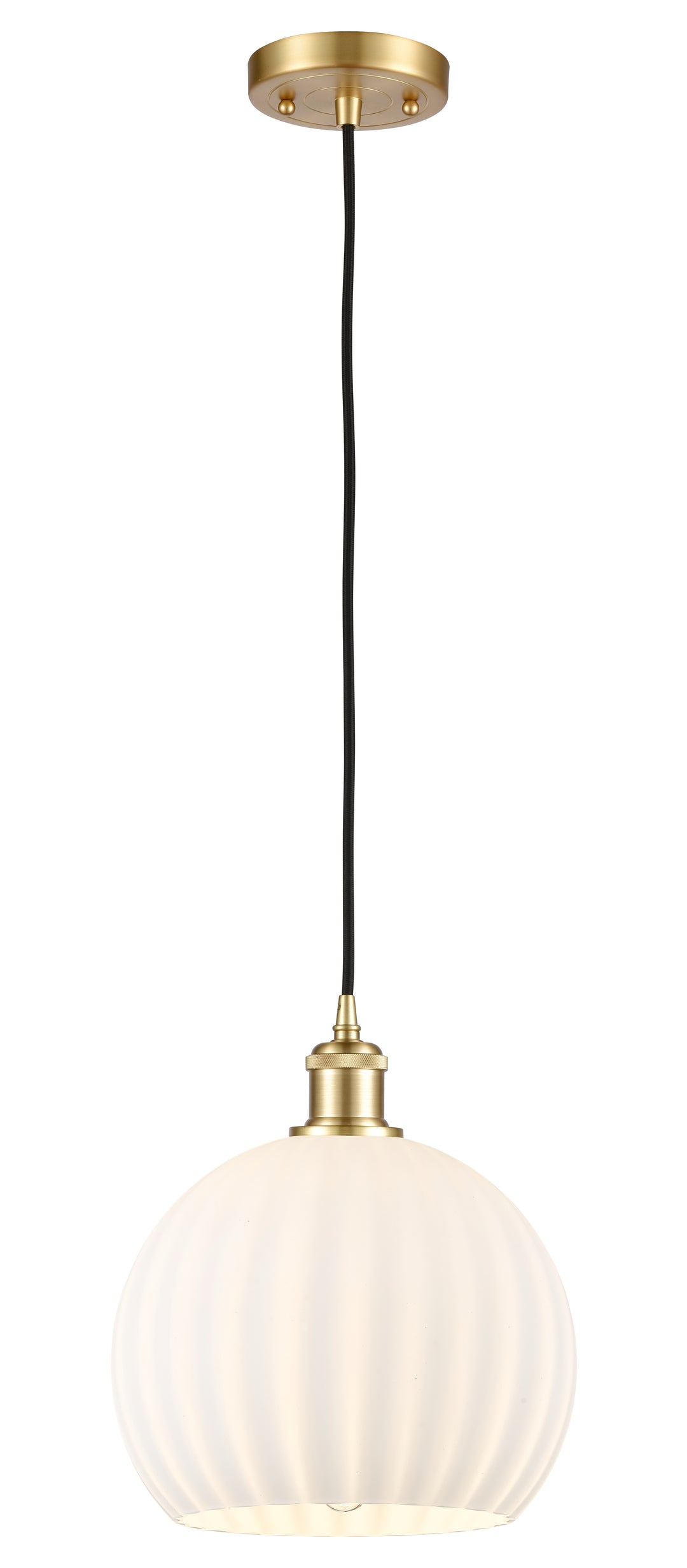 Innovations Lighting White Venetian 10" Mini Pendant - Satin Gold Mini-Pendants Innovations Lighting   