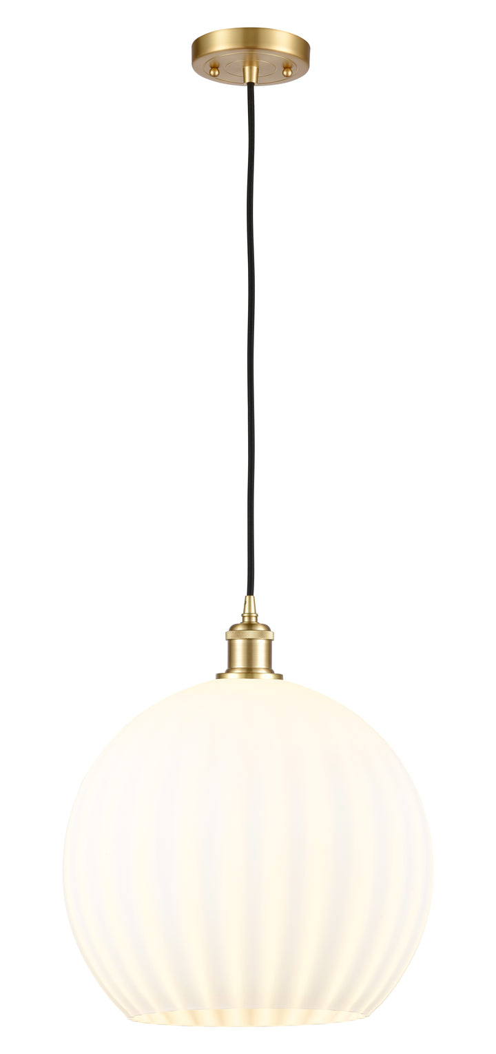 Innovations Lighting White Venetian 14" Pendant - Satin Gold