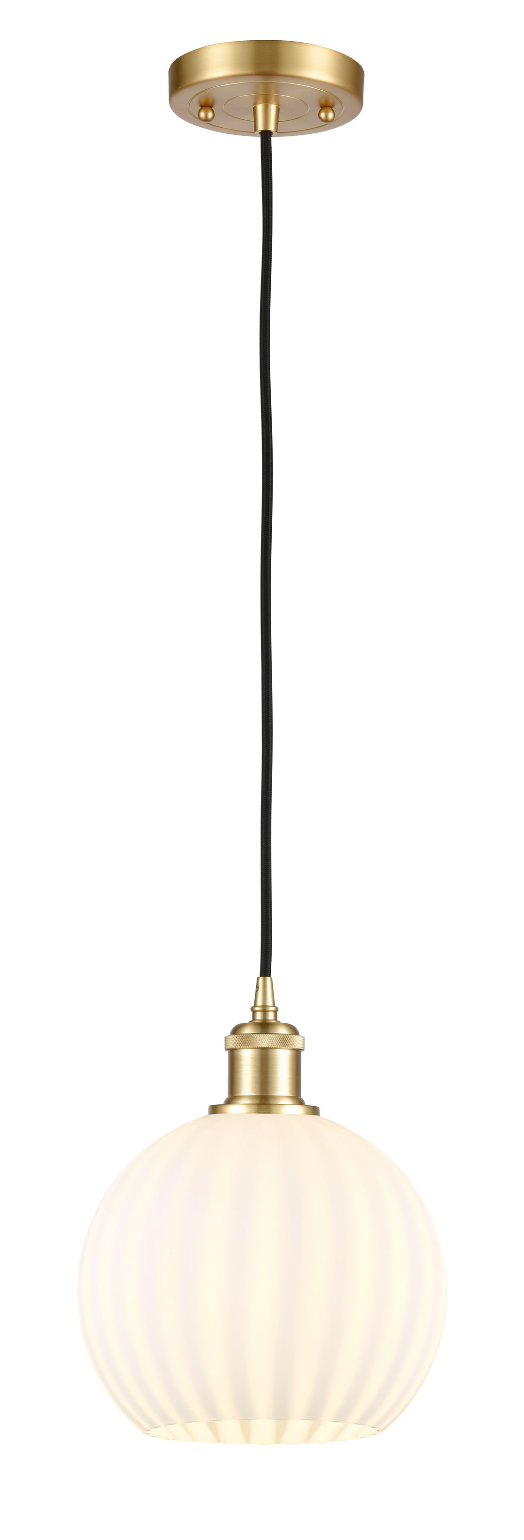 Innovations Lighting White Venetian 8" Mini Pendant - Satin Gold Mini-Pendants Innovations Lighting   