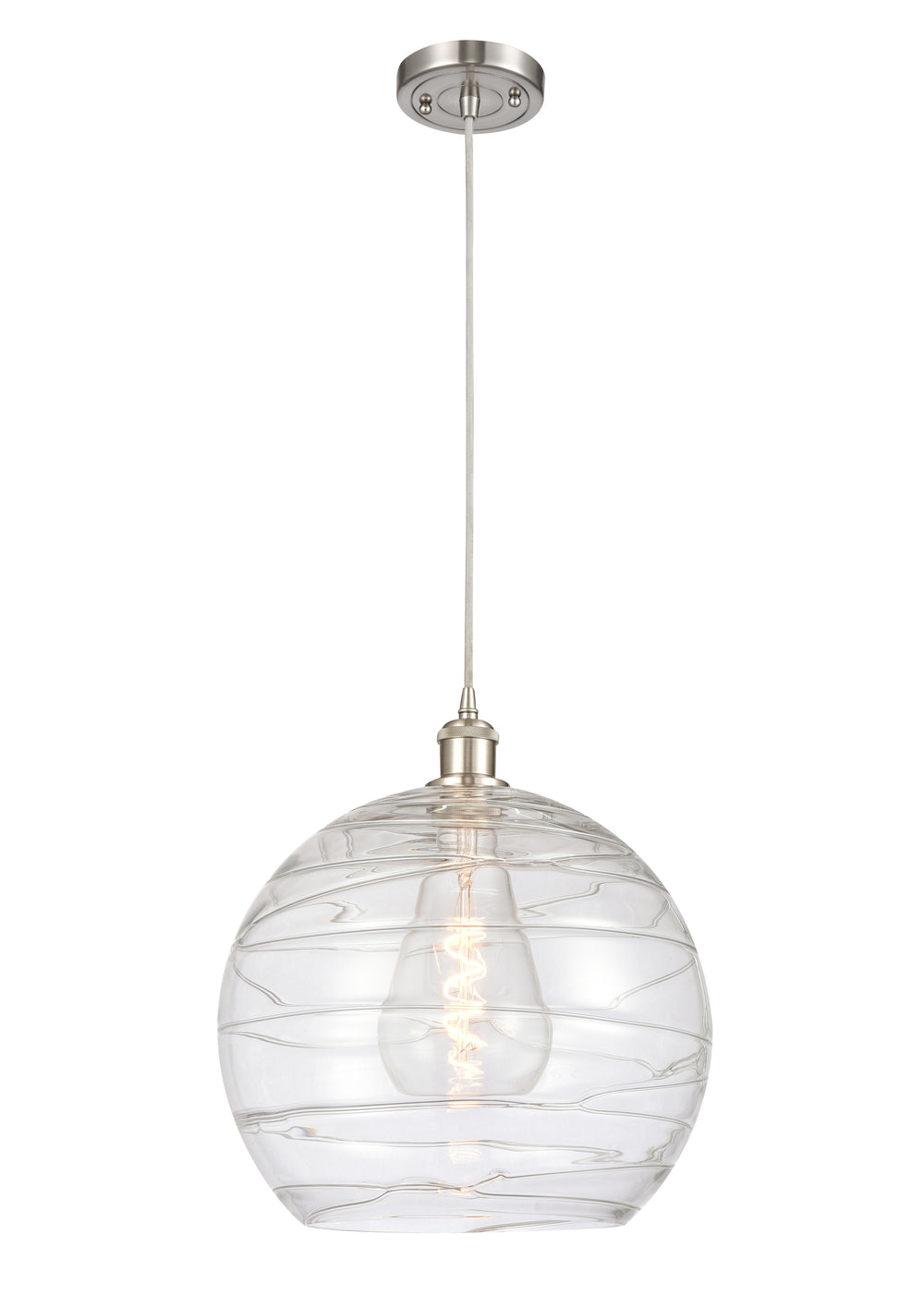 Innovations Lighting Athens Deco Swirl 14" Pendant - Brushed Satin Nickel