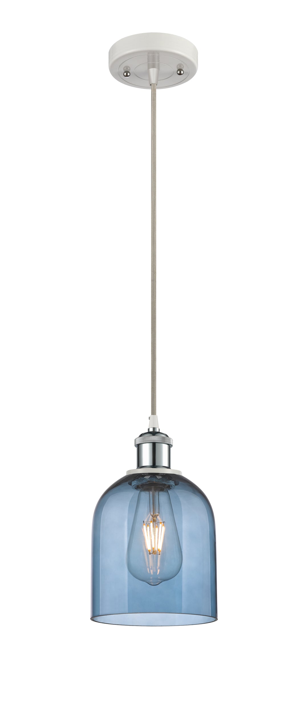 Innovations Lighting Bella 6" Mini Pendant - White Polished Chrome Mini-Pendants Innovations Lighting   