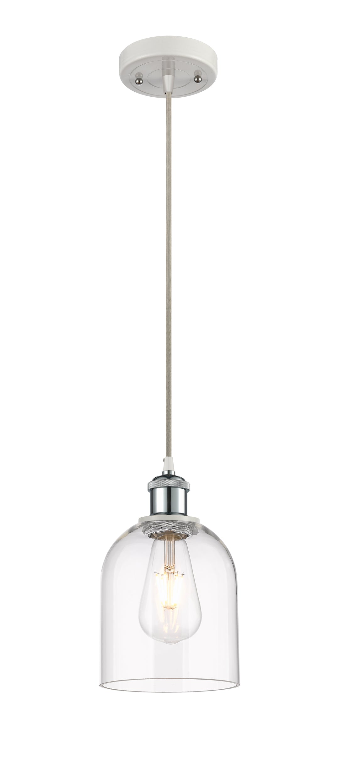 Innovations Lighting Bella 6" Mini Pendant - White Polished Chrome Mini-Pendants Innovations Lighting   