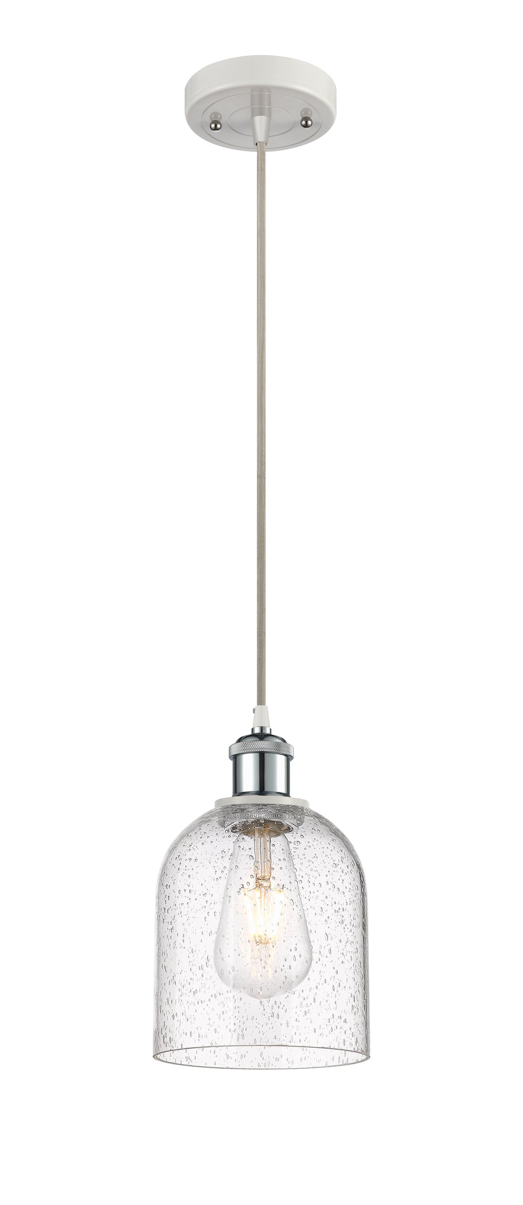 Innovations Lighting Bella 6" Mini Pendant - White Polished Chrome Mini-Pendants Innovations Lighting   