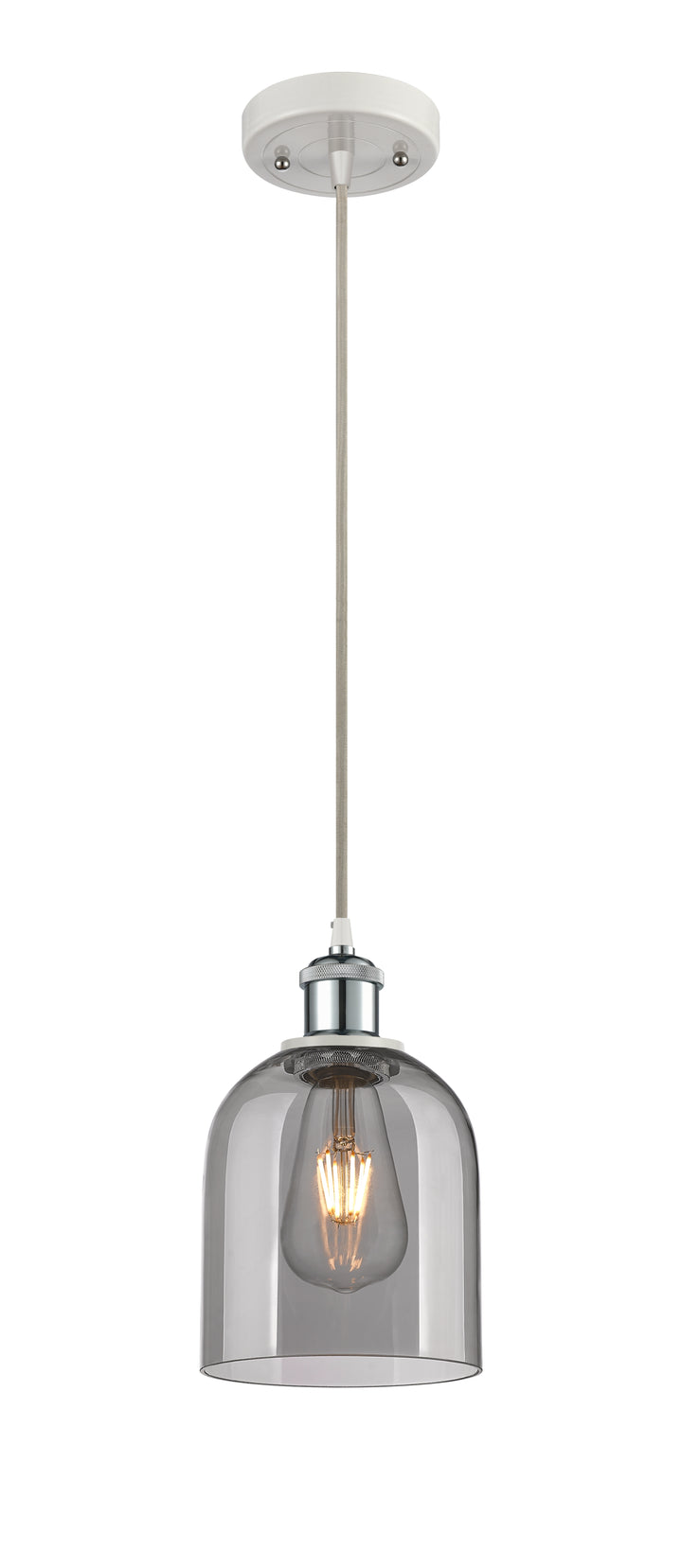 Innovations Lighting Bella 6" Mini Pendant - White Polished Chrome Mini-Pendants Innovations Lighting   