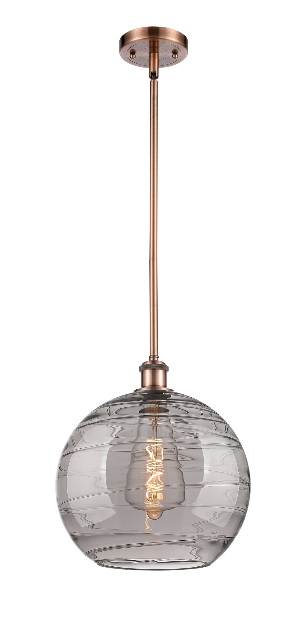 Innovations Lighting Athens Deco Swirl 12" Mini Pendant - Antique Copper Mini-Pendants Innovations Lighting   