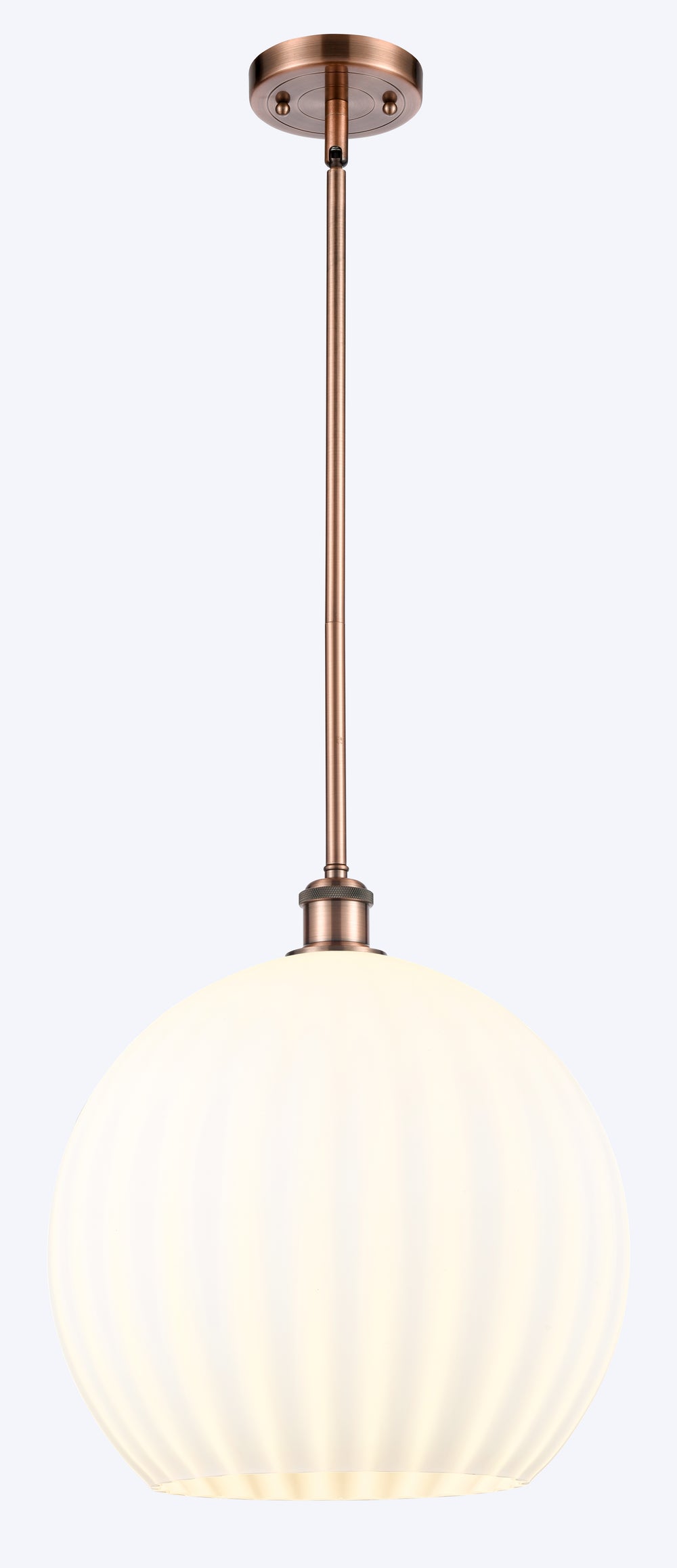 Innovations Lighting White Venetian 14" Pendant - Antique Copper