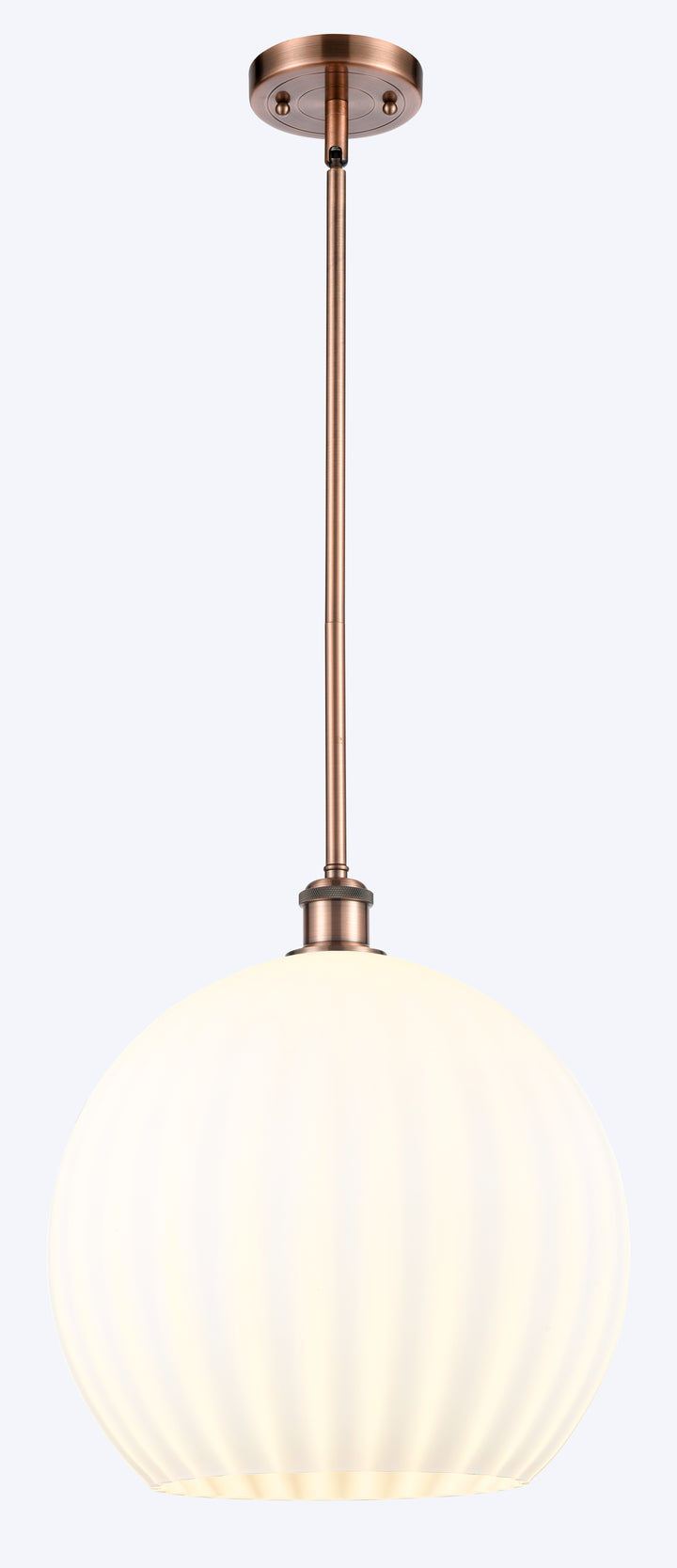 Innovations Lighting White Venetian 14" Pendant - Antique Copper