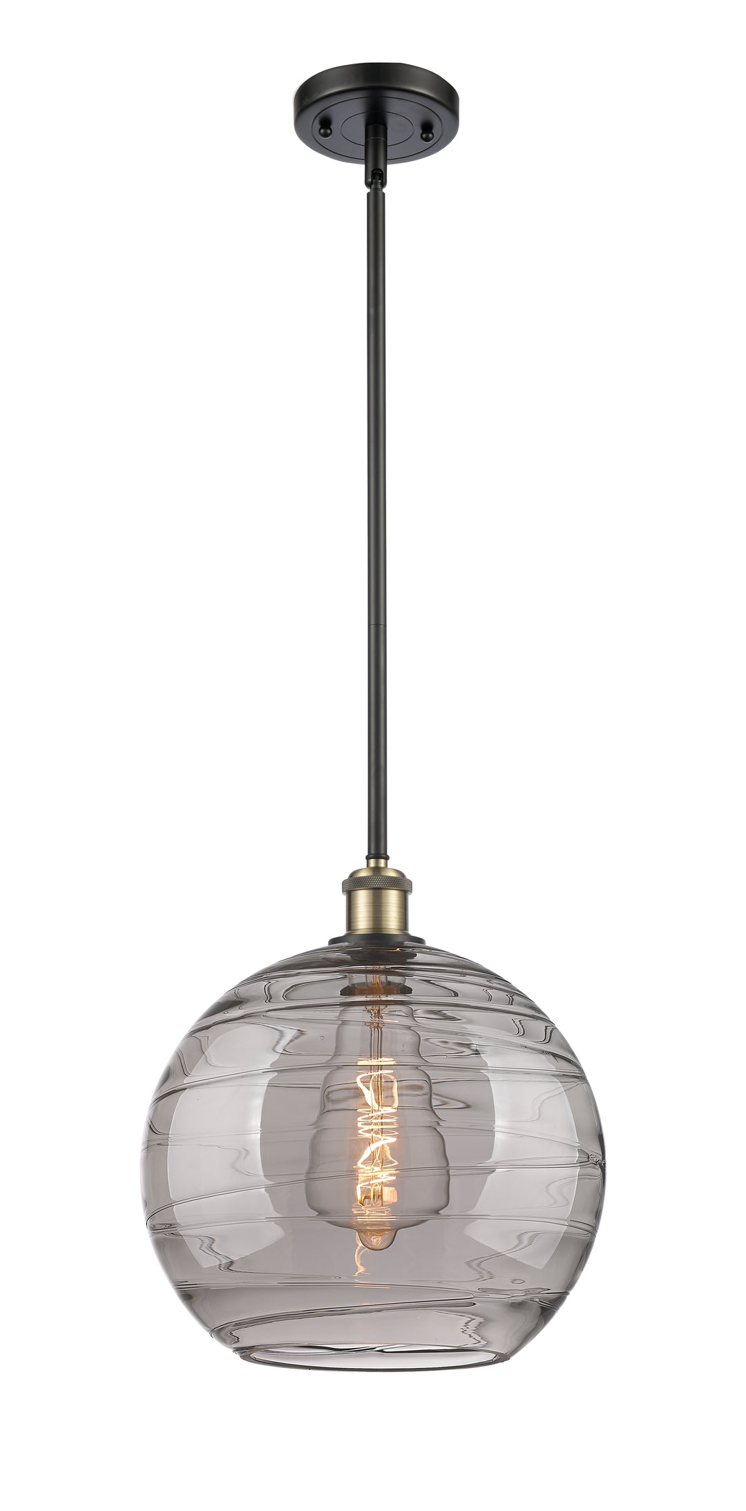 Innovations Lighting Athens Deco Swirl 12" Mini Pendant - Black Antique Brass Mini-Pendants Innovations Lighting   