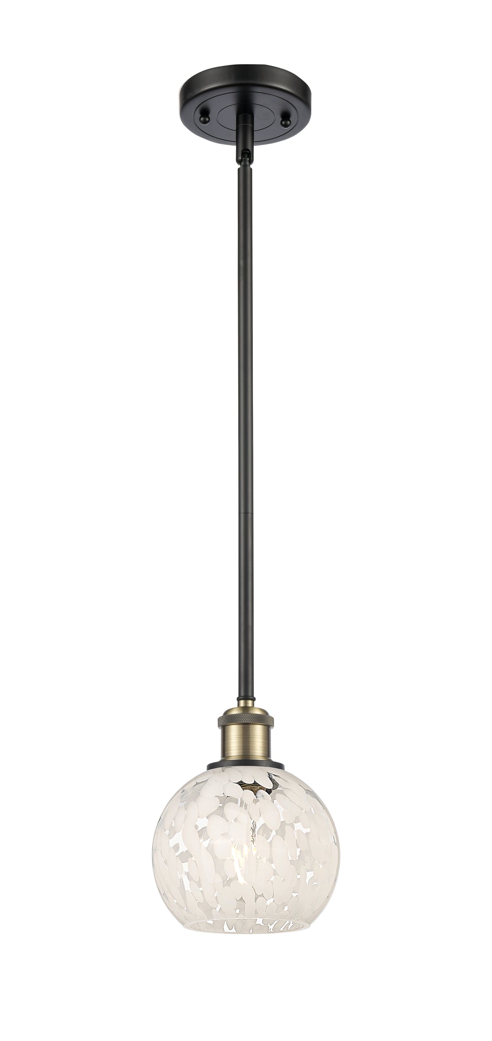 Innovations Lighting White Mouchette 6" Mini Pendant - Black Antique Brass