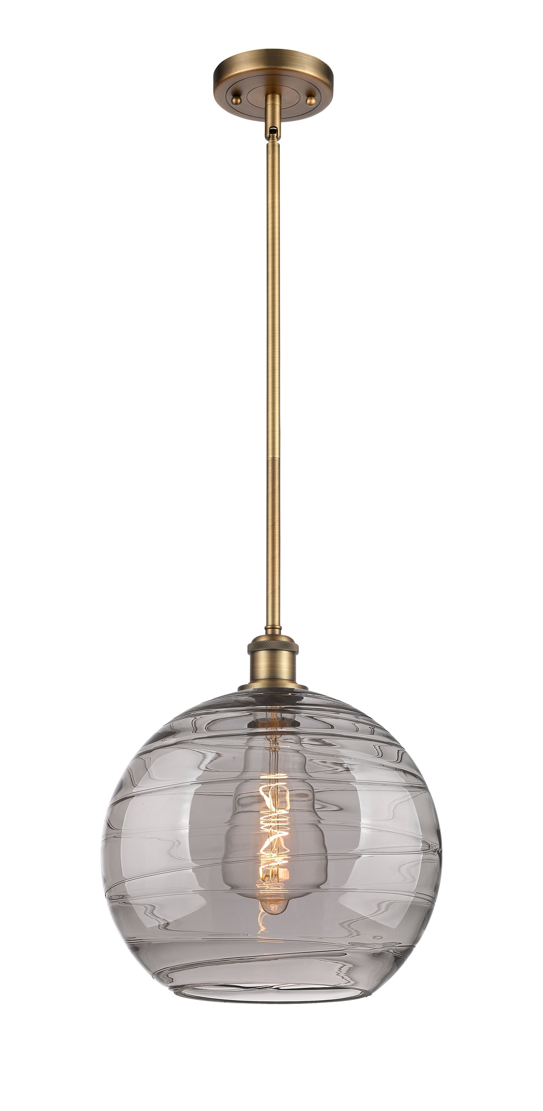 Innovations Lighting Athens Deco Swirl 12" Mini Pendant - Brushed Brass Mini-Pendants Innovations Lighting   