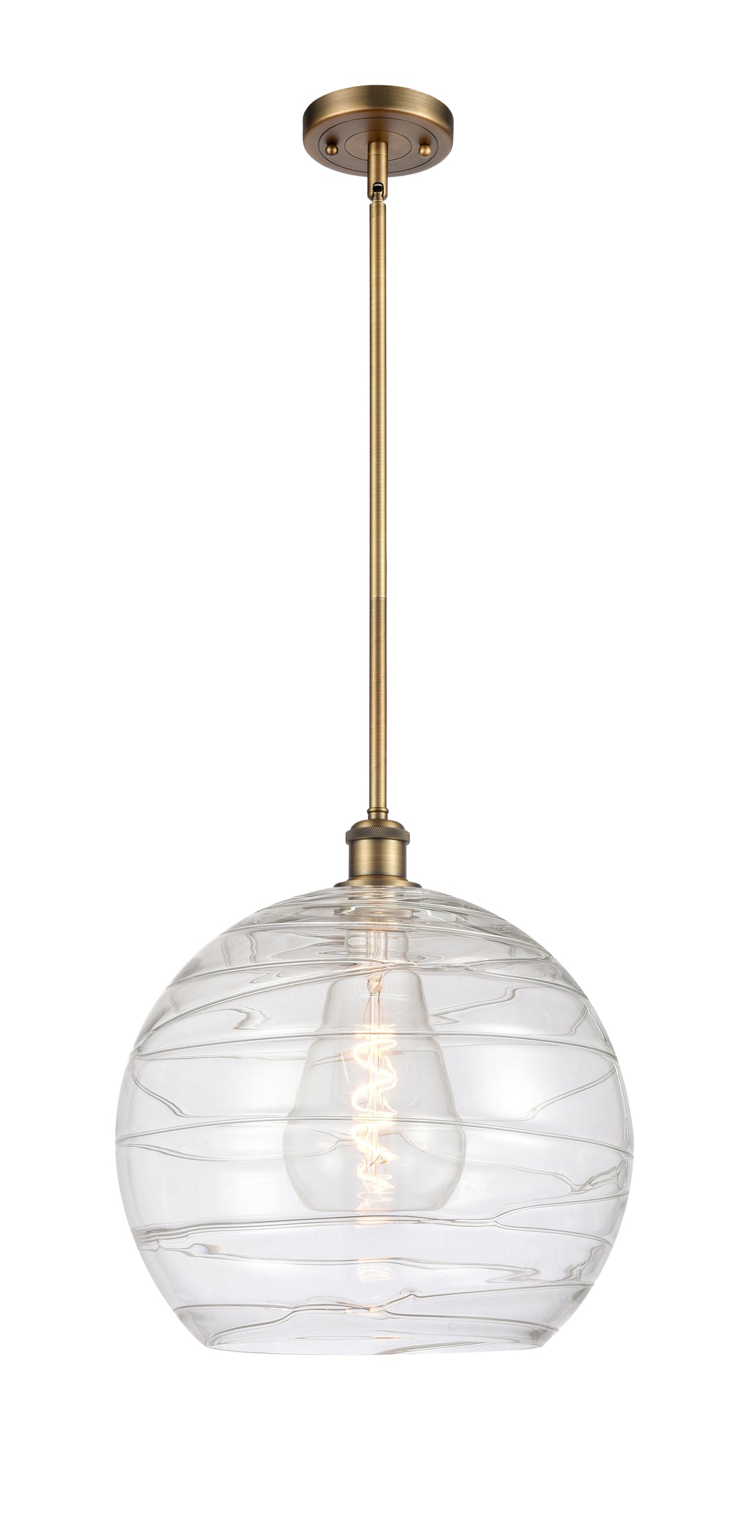 Innovations Lighting Athens Deco Swirl 14" Pendant - Brushed Brass Pendants Innovations Lighting   