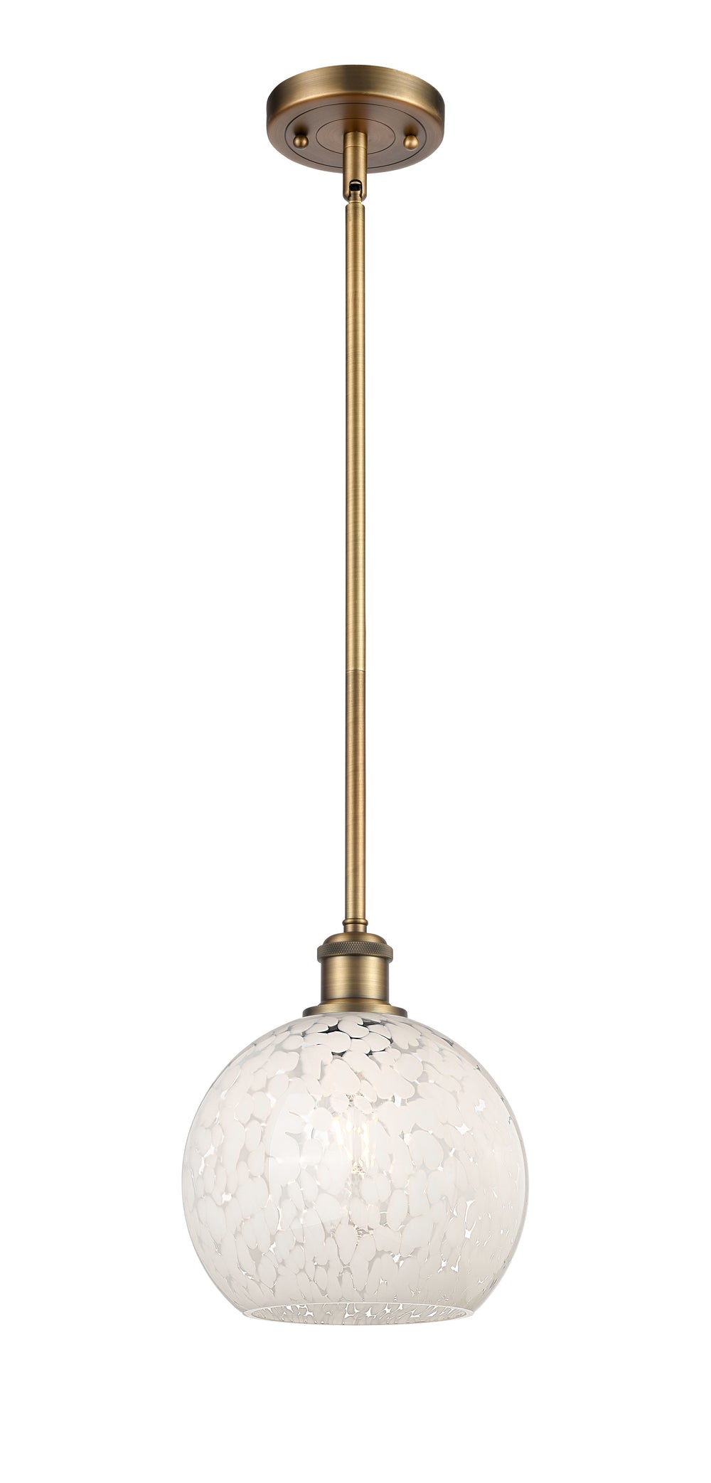 Innovations Lighting White Mouchette 8" Mini Pendant - Brushed Brass Mini-Pendants Innovations Lighting   