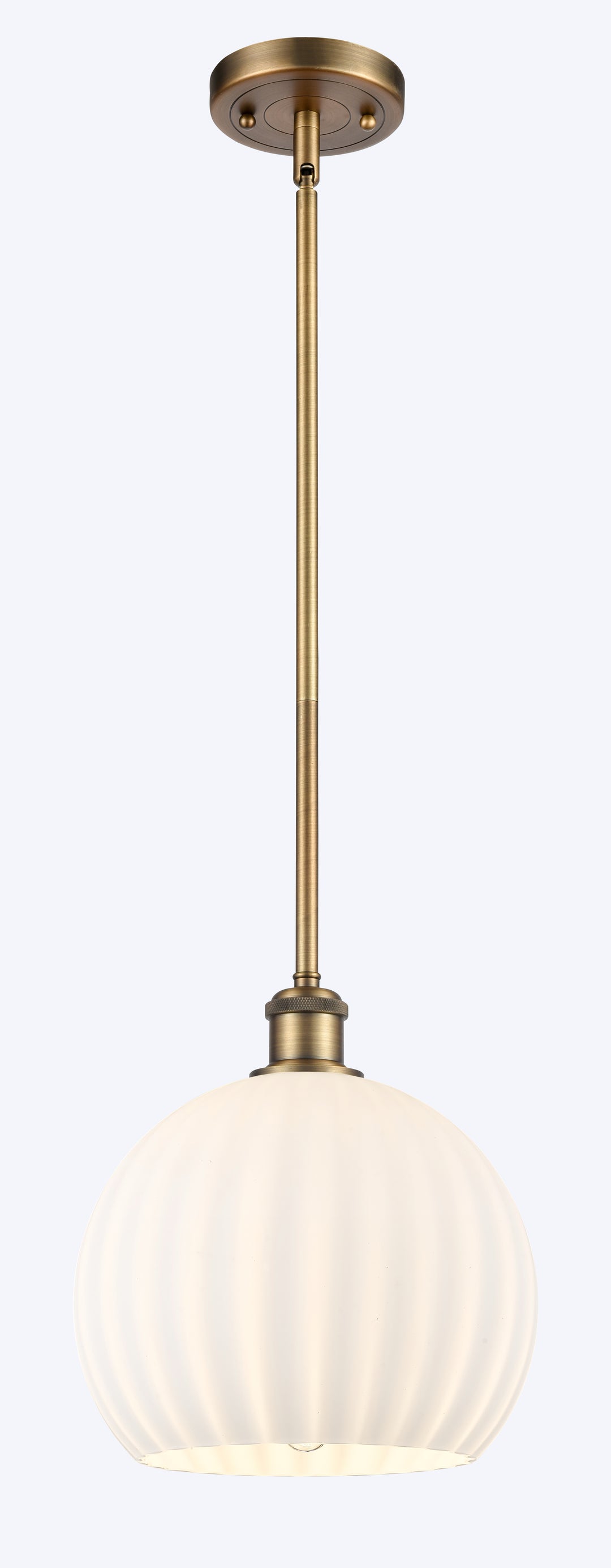 Innovations Lighting White Venetian 10" Mini Pendant - Brushed Brass Mini-Pendants Innovations Lighting   