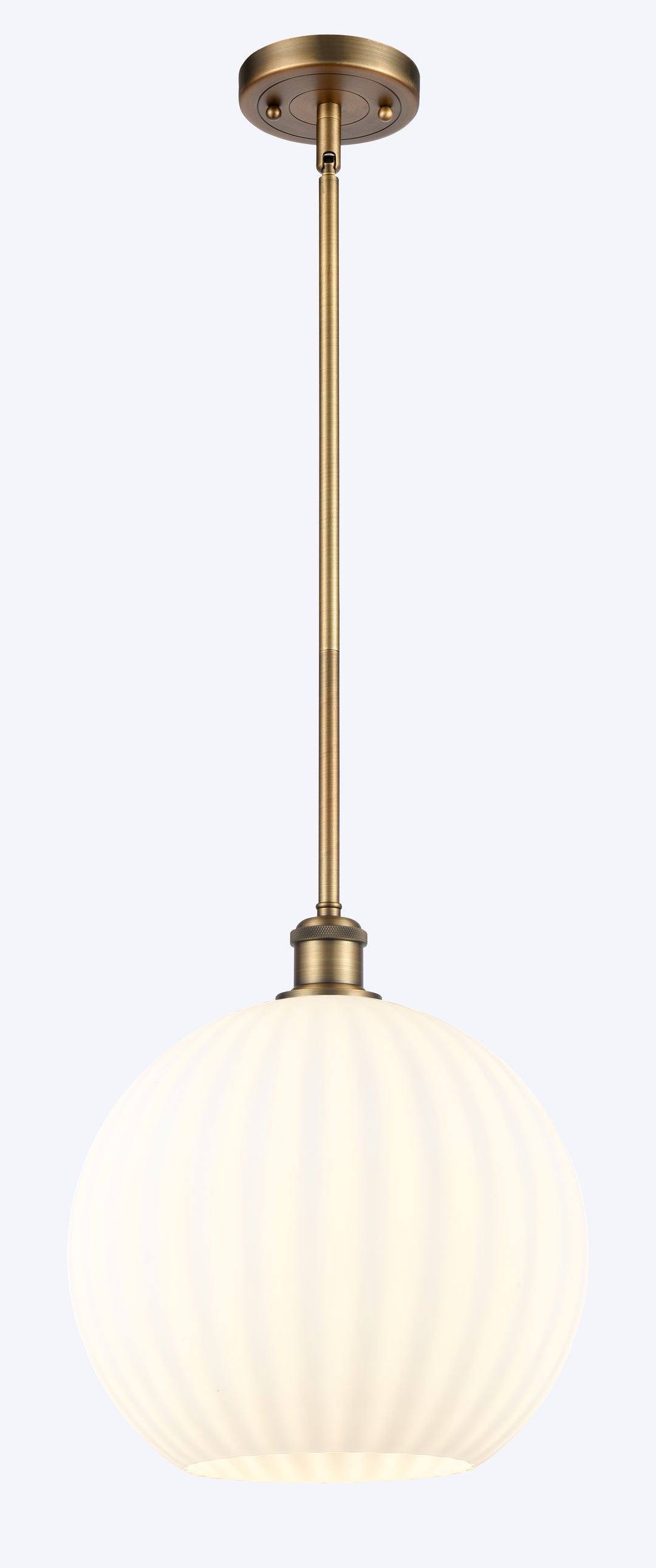 Innovations Lighting White Venetian 12" Mini Pendant - Brushed Brass