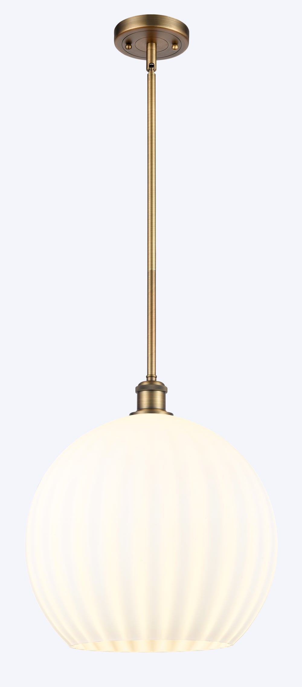 Innovations Lighting White Venetian 14" Pendant - Brushed Brass