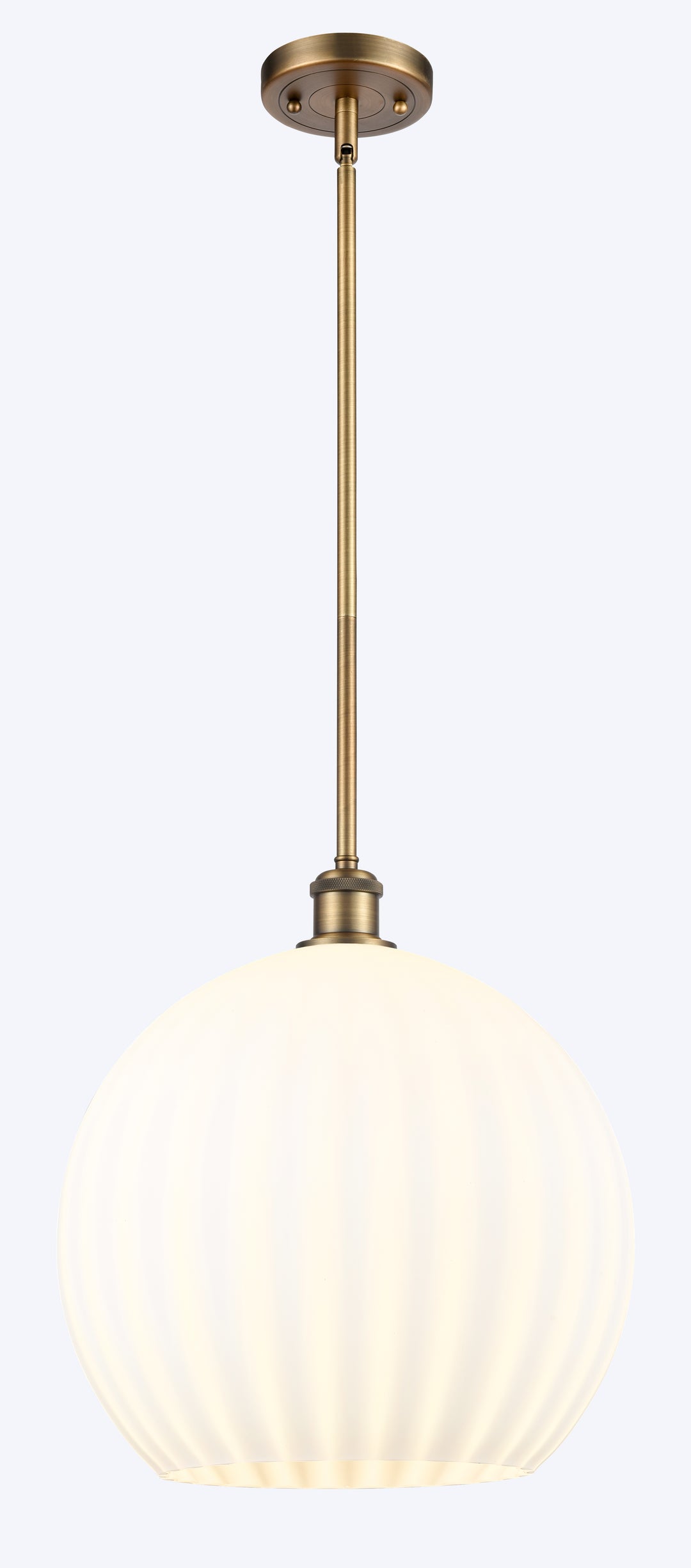 Innovations Lighting White Venetian 14" Pendant - Brushed Brass Pendants Innovations Lighting   