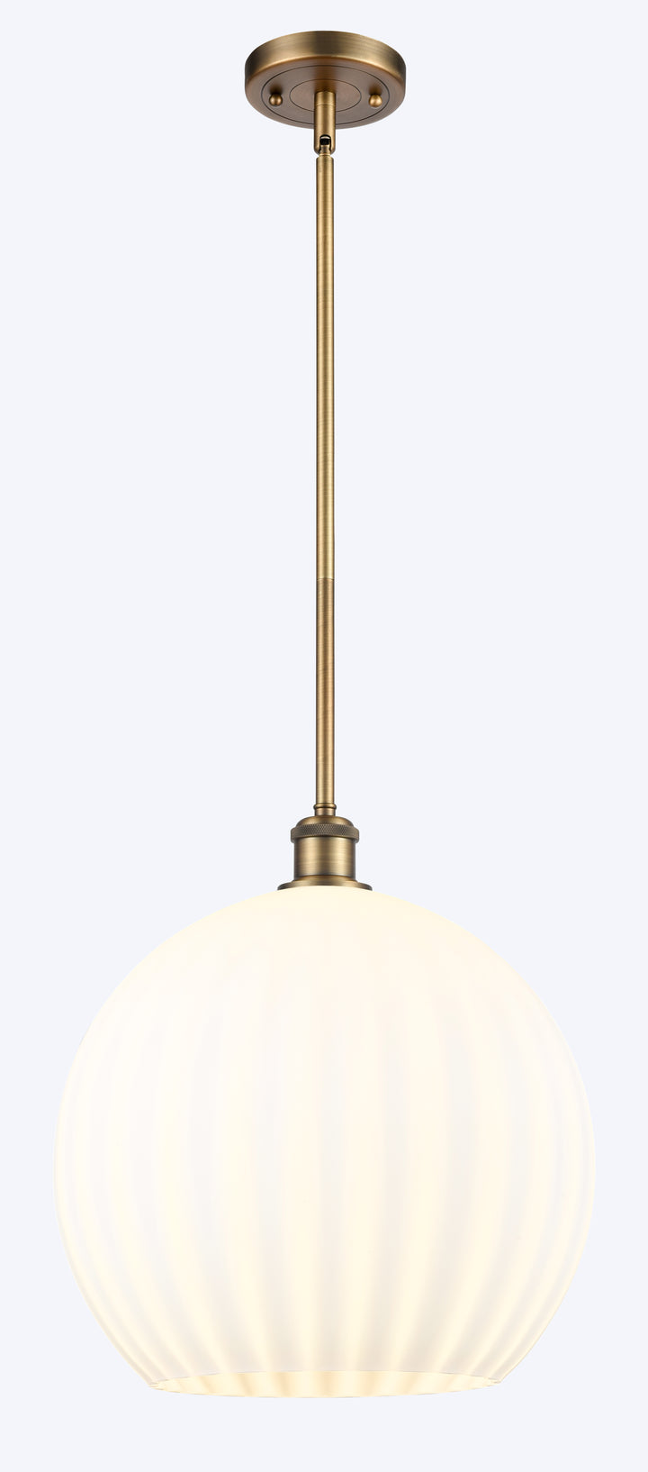 Innovations Lighting White Venetian 14" Pendant - Brushed Brass