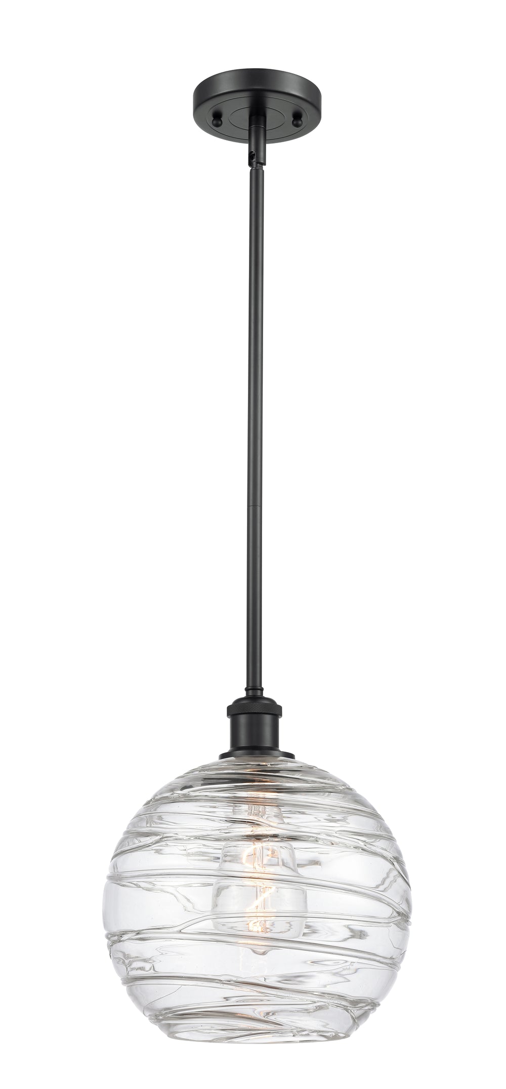 Innovations Lighting Athens Deco Swirl Mini Pendant Mini Pendant Innovations Lighting Matte Black Clear Athens Deco Swirl 10" 10