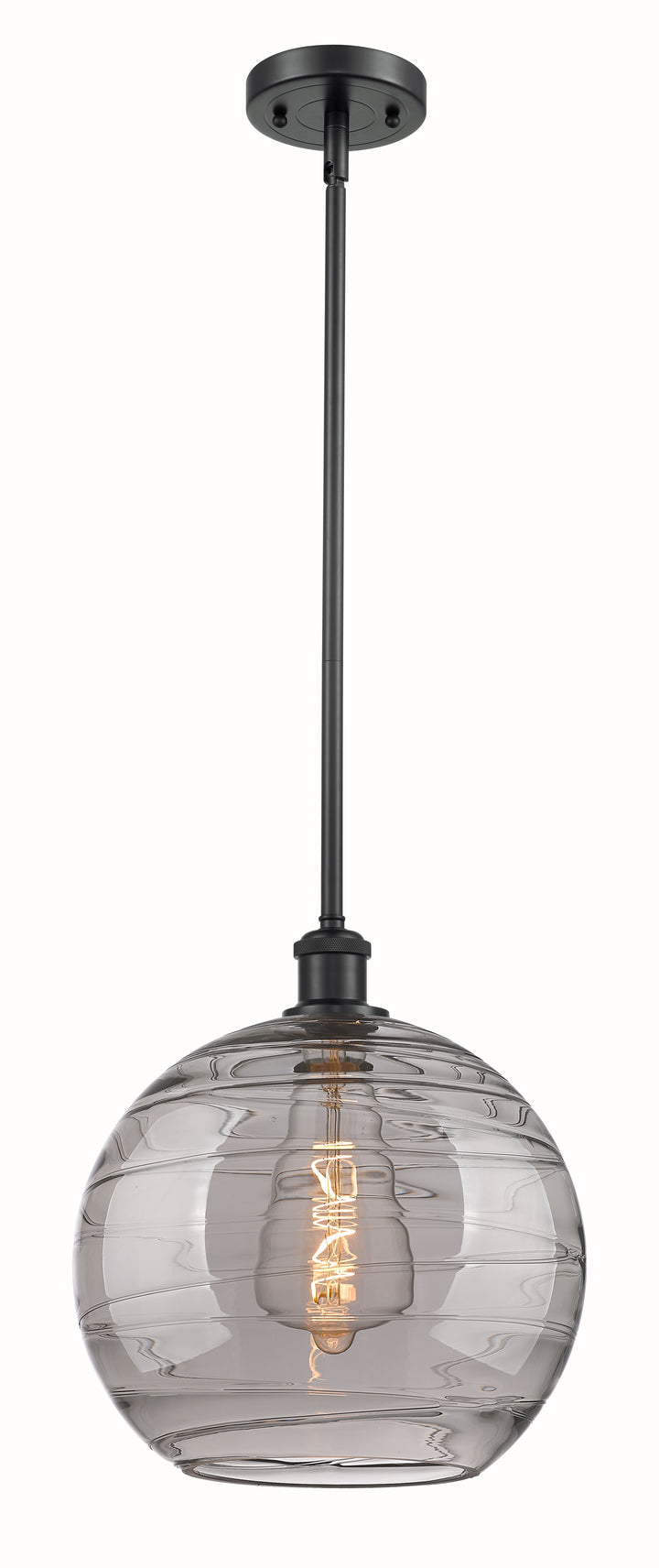 Innovations Lighting Athens Deco Swirl 12" Mini Pendant - Matte Black Mini-Pendants Innovations Lighting   