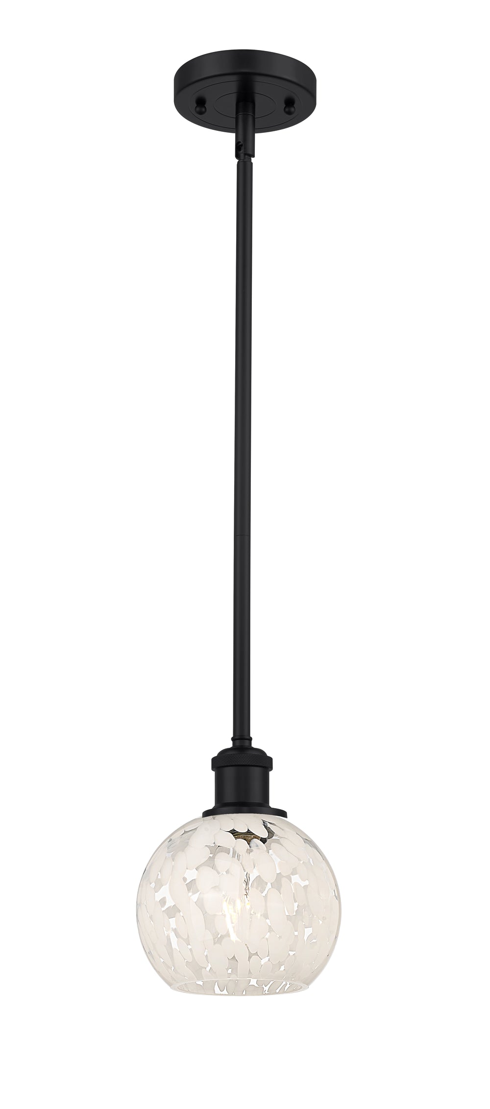 Innovations Lighting White Mouchette 6" Mini Pendant - Matte Black