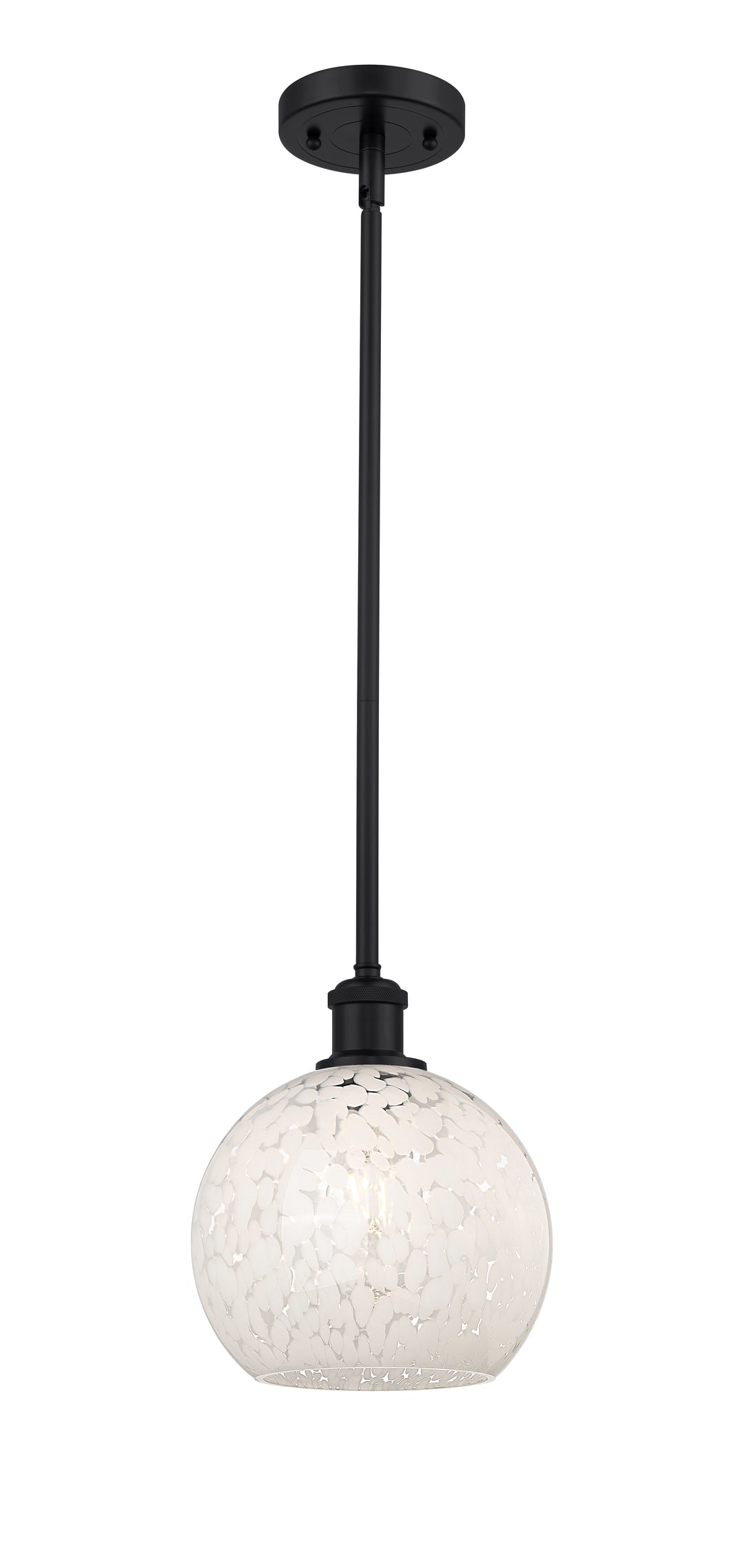 Innovations Lighting White Mouchette 8" Mini Pendant - Matte Black Mini-Pendants Innovations Lighting   