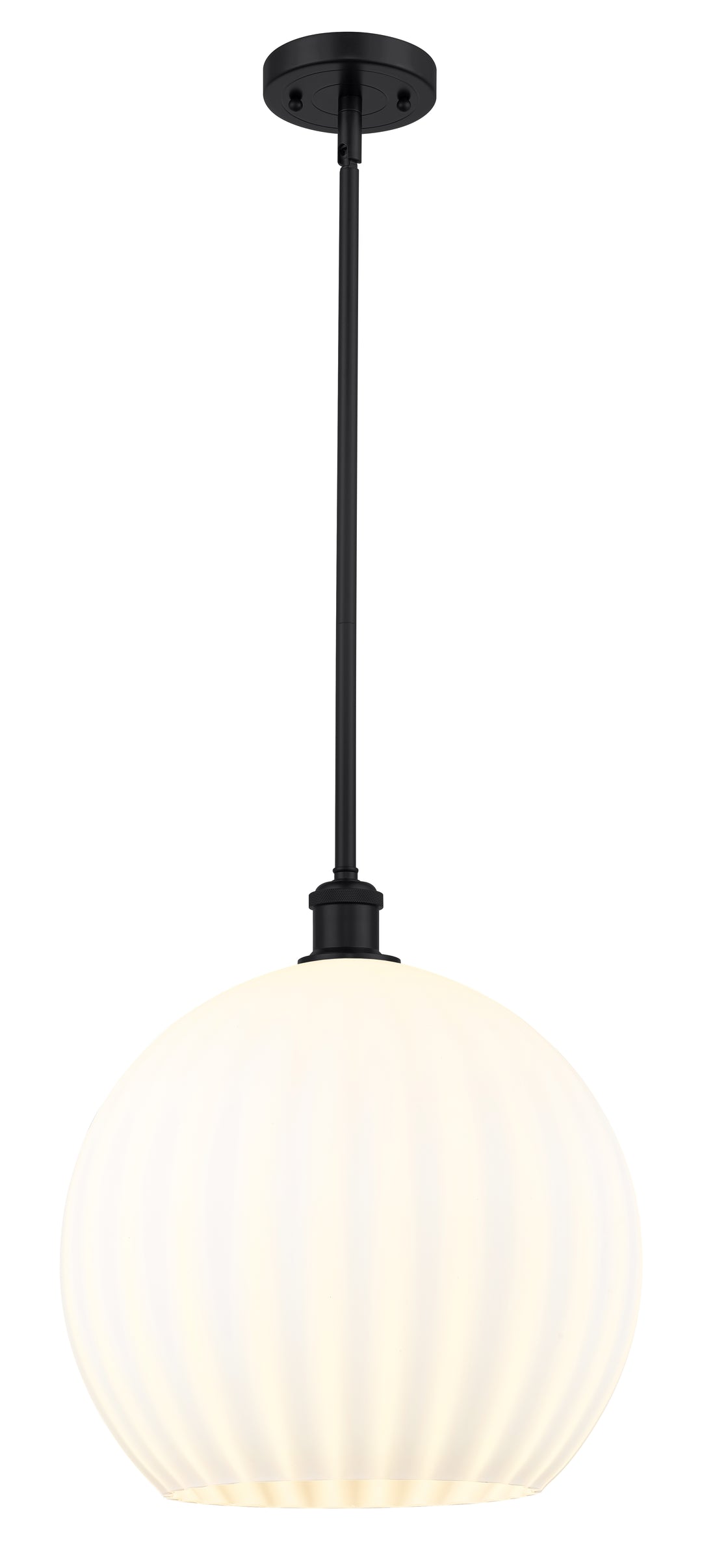 Innovations Lighting White Venetian 14" Pendant - Matte Black