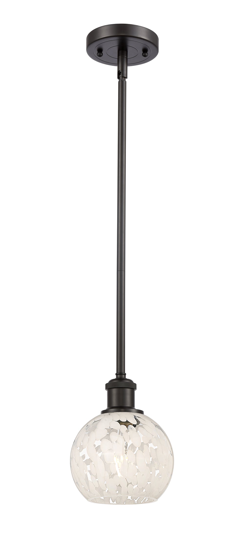 Innovations Lighting White Mouchette 6" Mini Pendant - Oil Rubbed Bronze